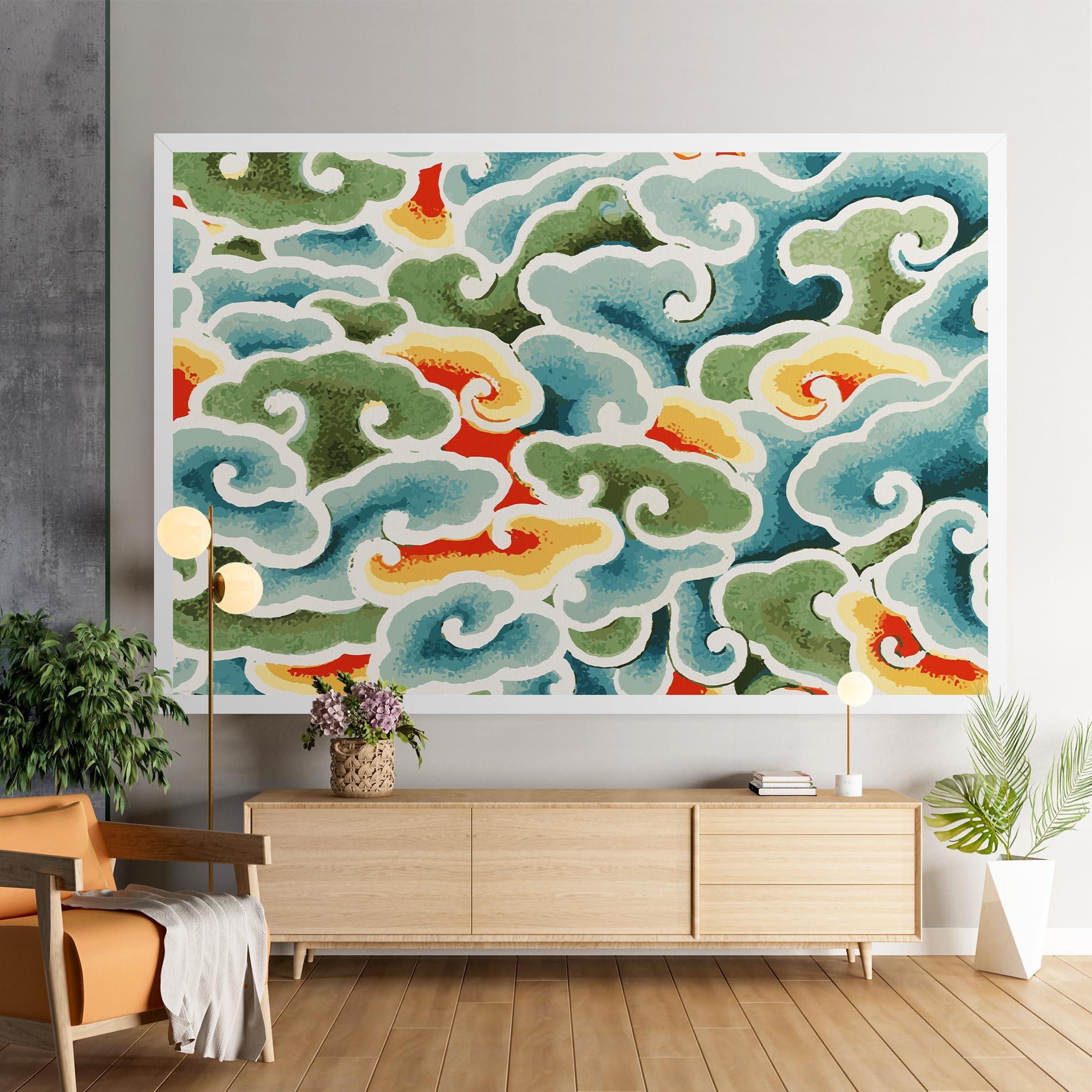 Leinwandbild Green Blue Clouds mockup 9