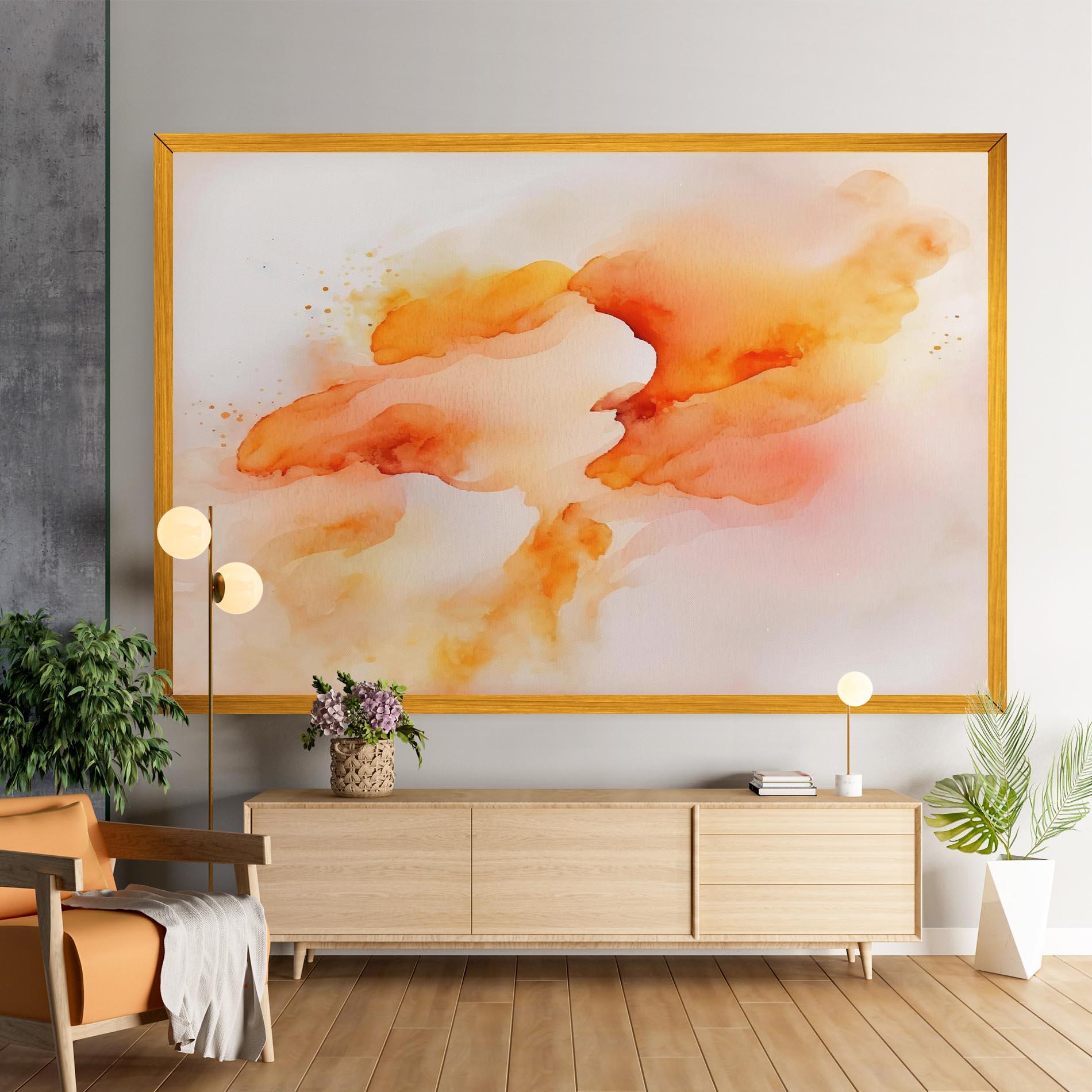 Leinwandbild Abstract Orange Cloud mockup 9