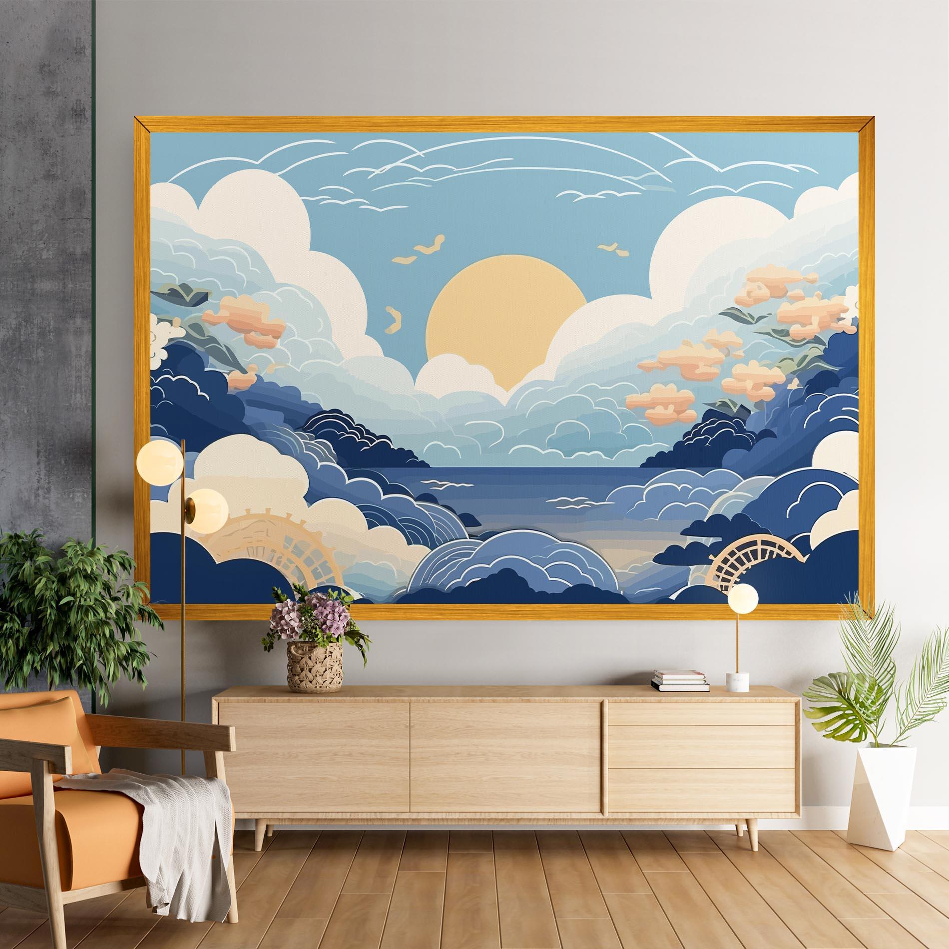 Leinwandbild Big White Clouds mockup 9