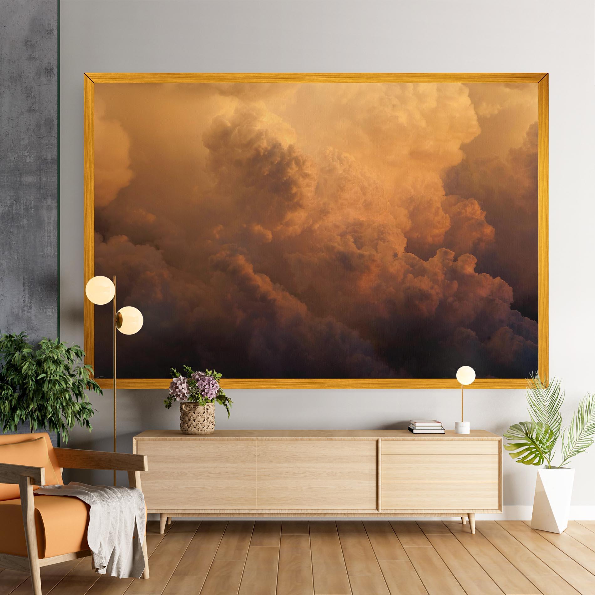 Leinwandbild Brown Orange Clouds mockup 9