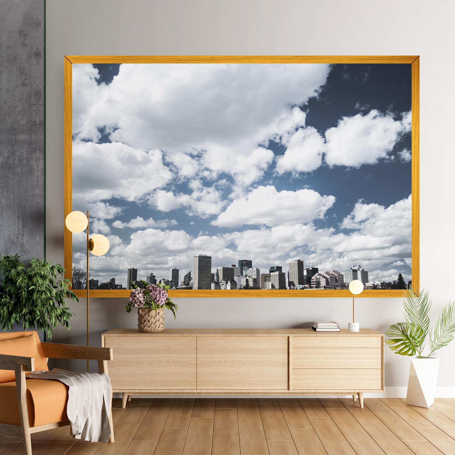 Leinwandbild Clouds Over City mockup 9