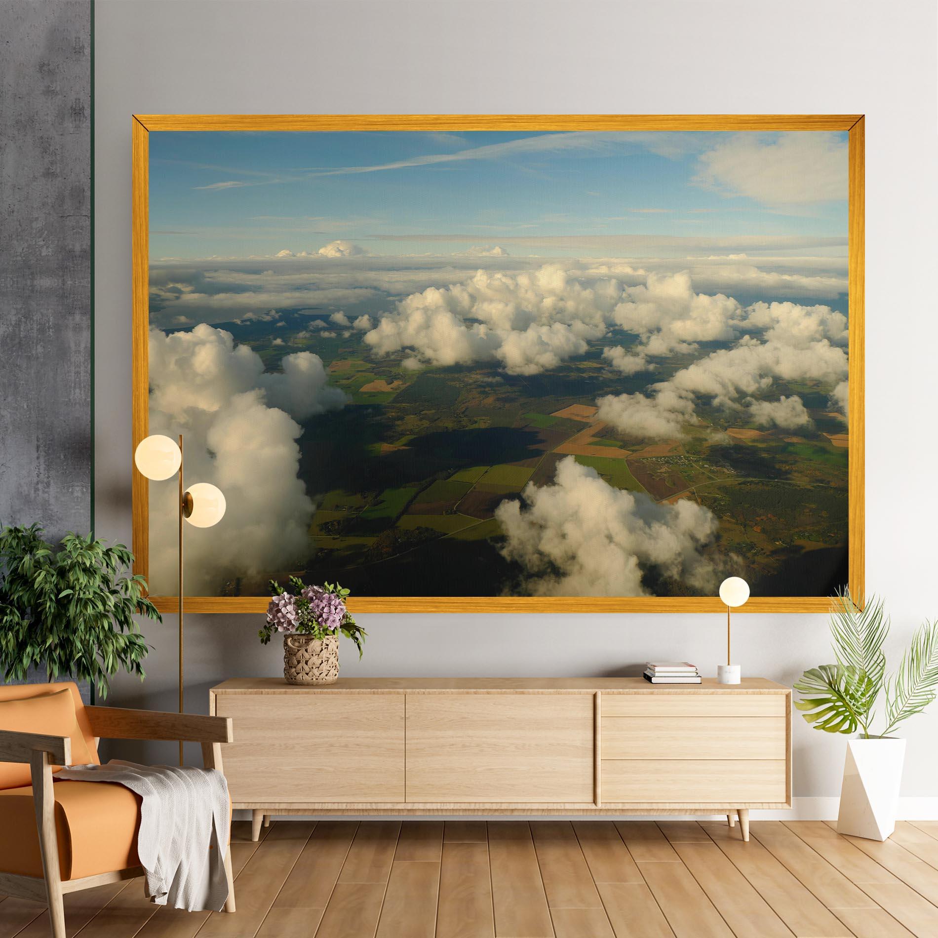 Leinwandbild Clouds View From Plane mockup 9