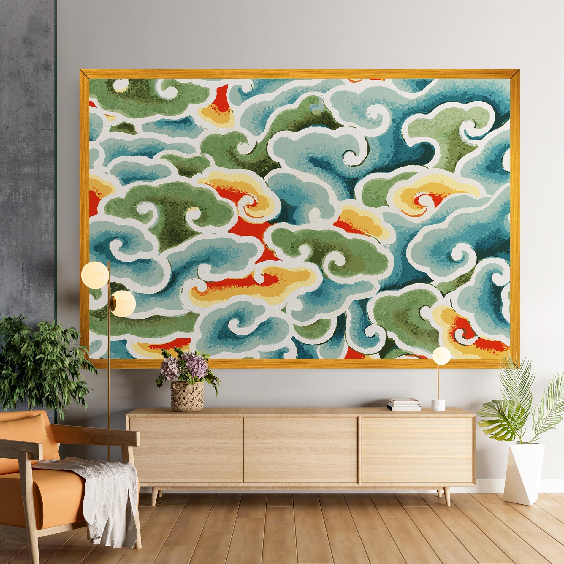 Leinwandbild Green Blue Clouds mockup 9