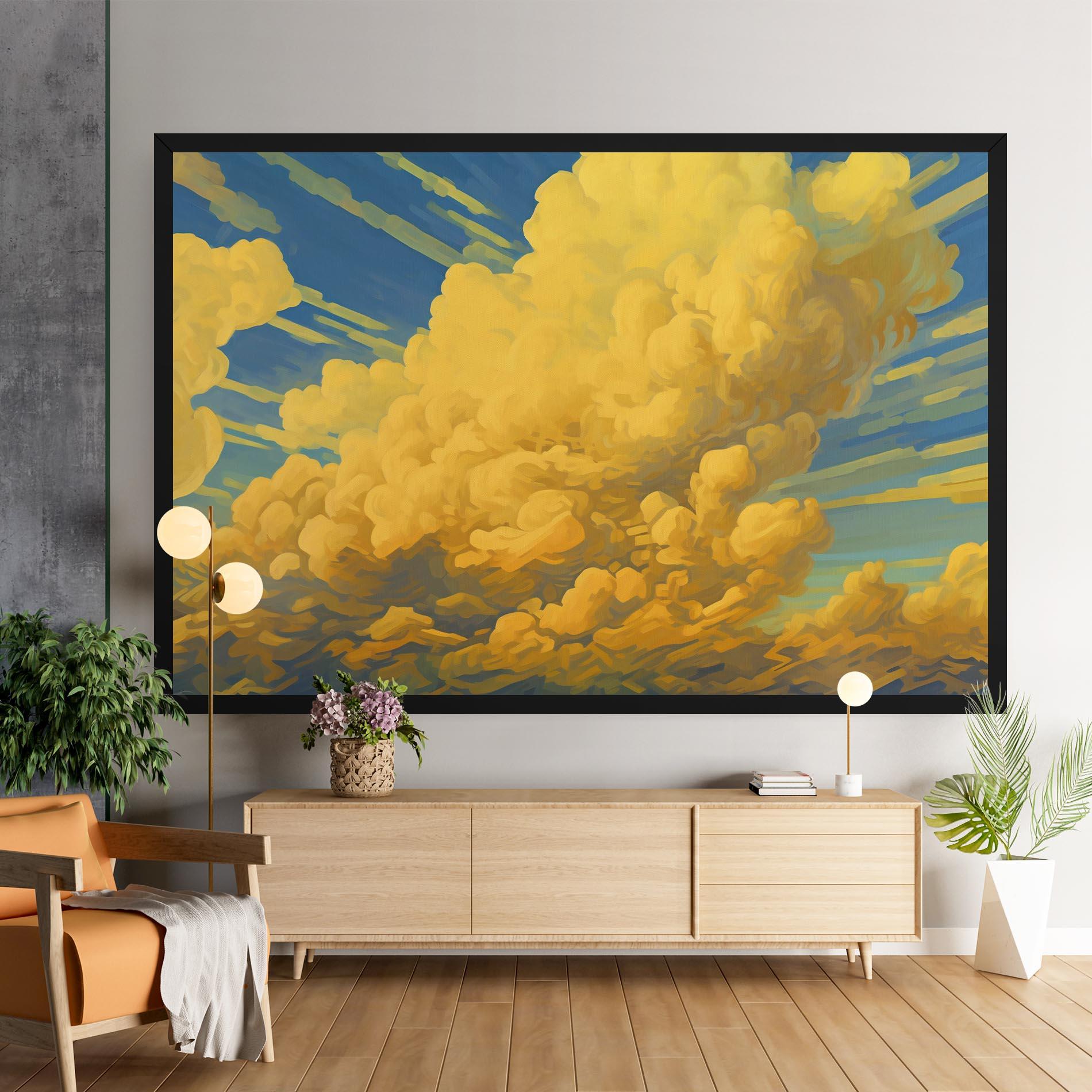 Leinwandbild Big Yellow Cloud Art mockup 9
