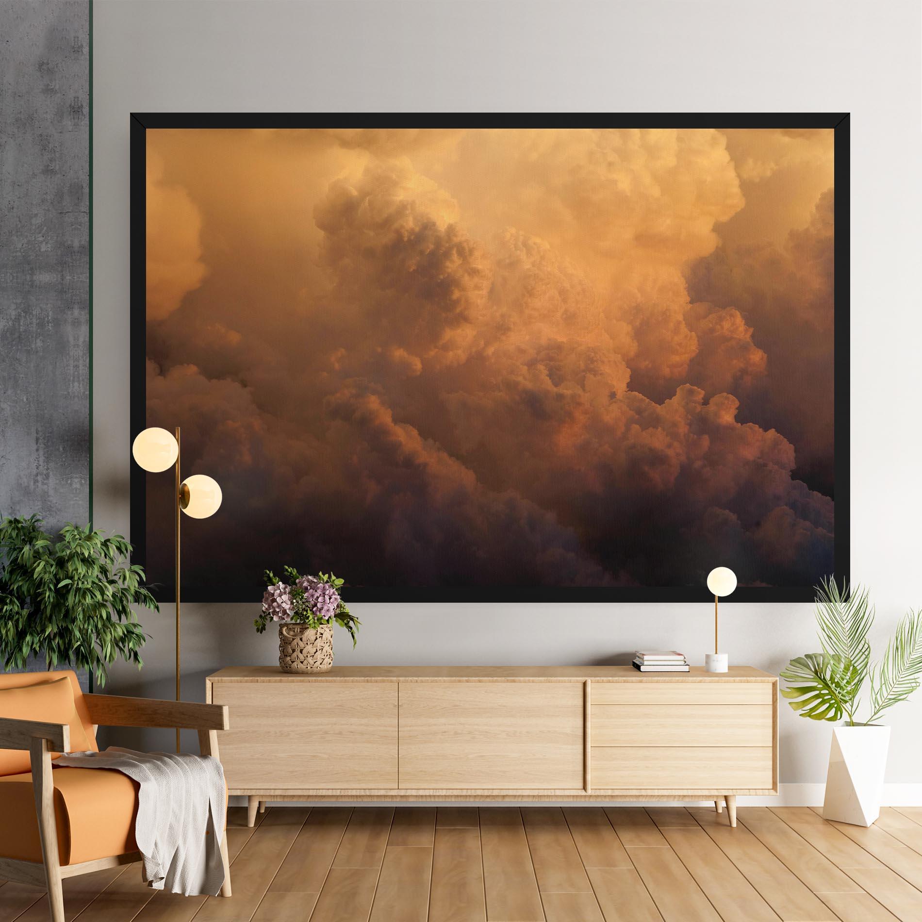 Leinwandbild Brown Orange Clouds mockup 9