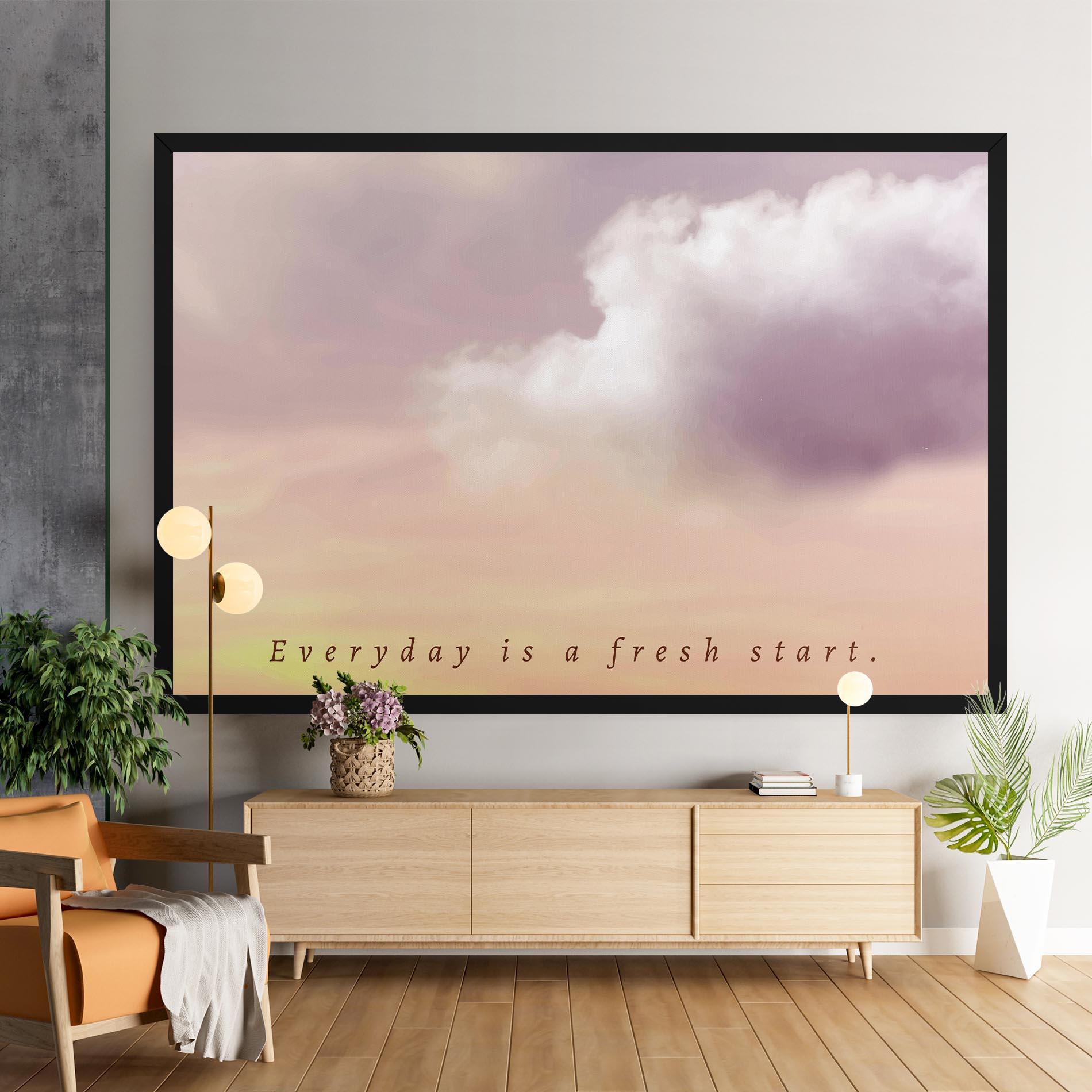 Leinwandbild Clouds Text Cream mockup 9