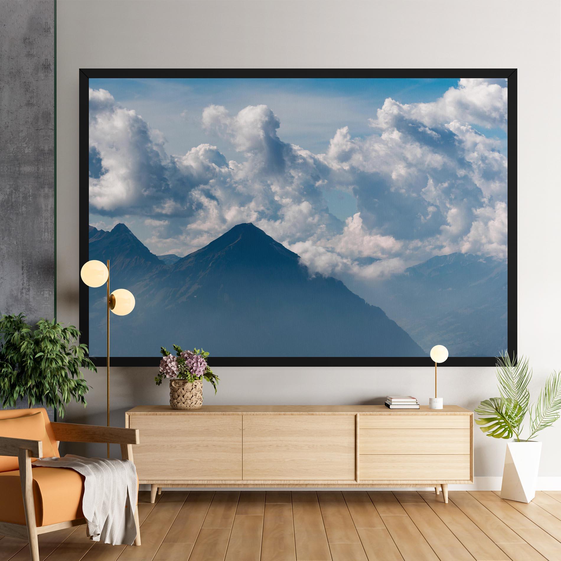 Leinwandbild Cloudy View Mountain mockup 9