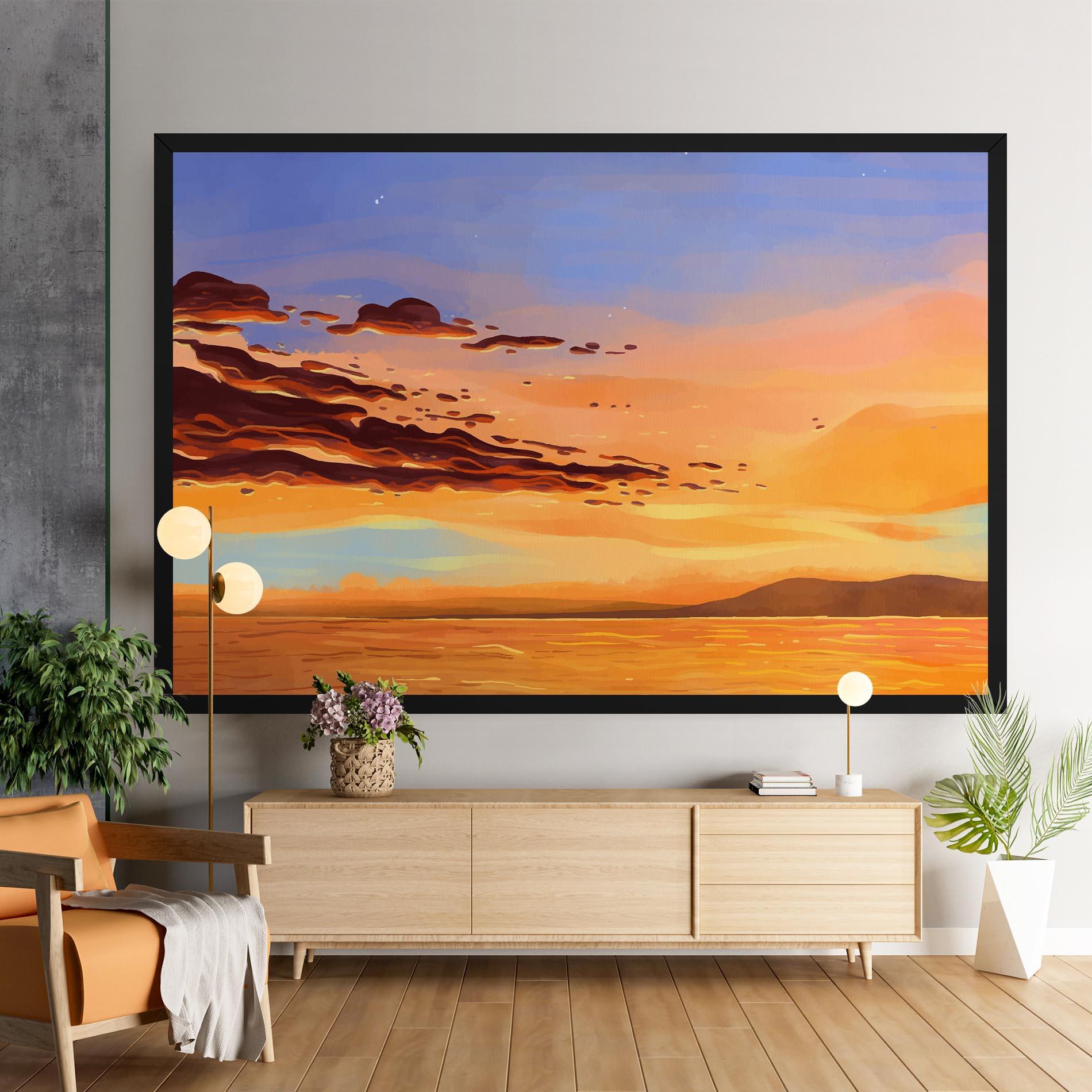 Leinwandbild Dark Cloud Sunset mockup 9