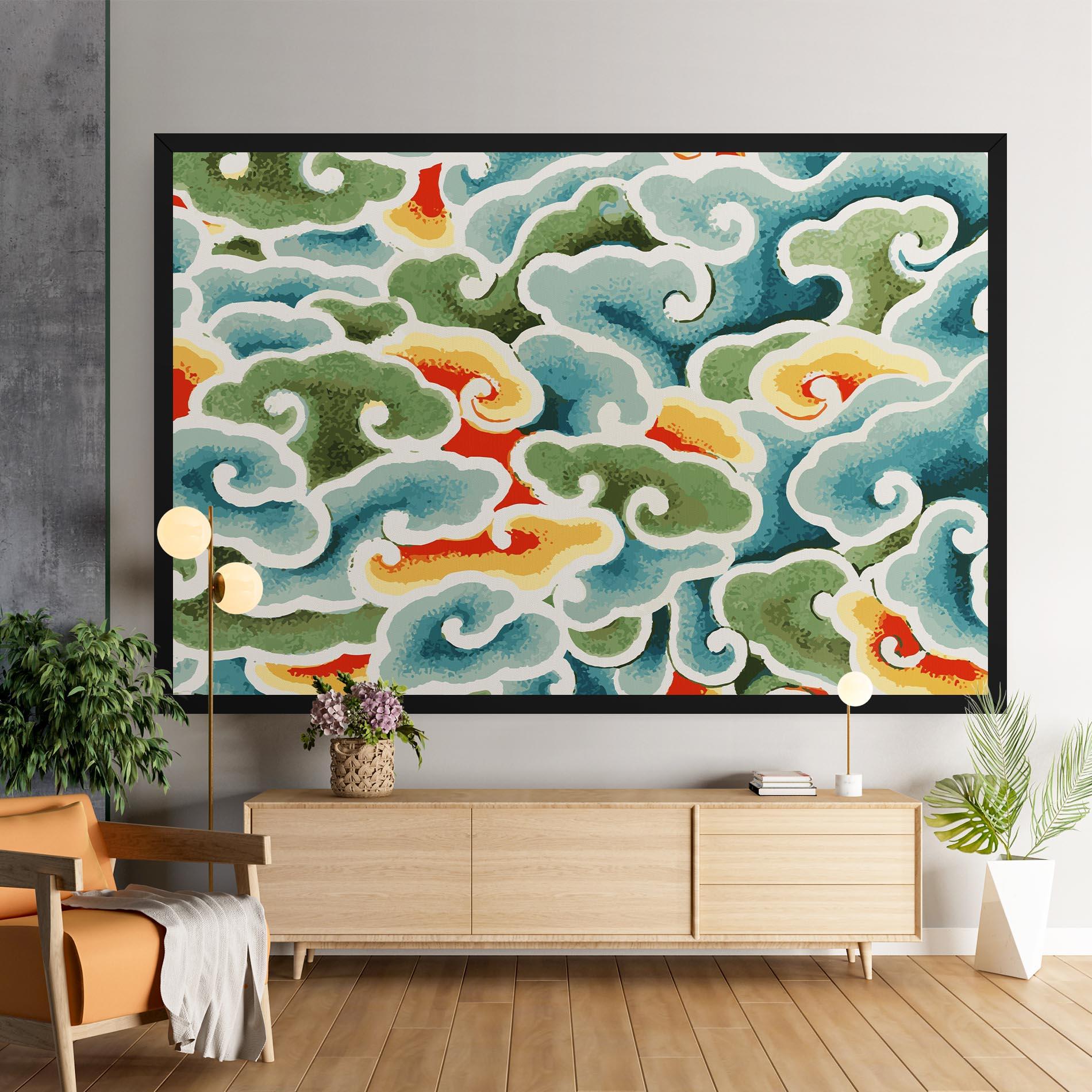 Leinwandbild Green Blue Clouds mockup 9