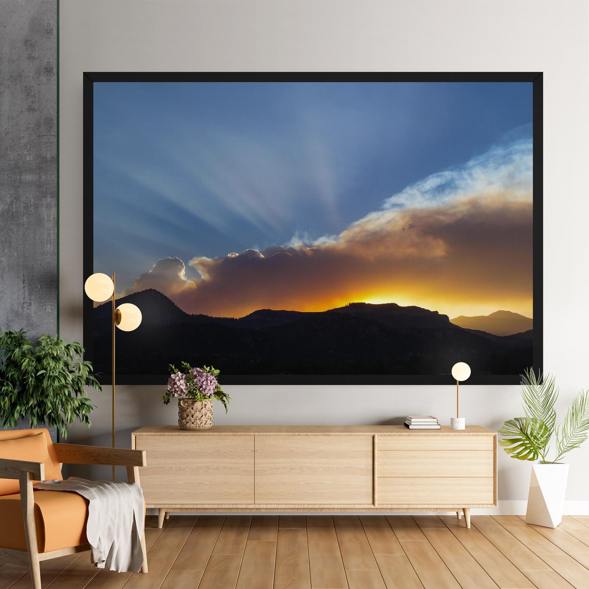 Leinwandbild Mountain Silhouette Sunrise mockup 9