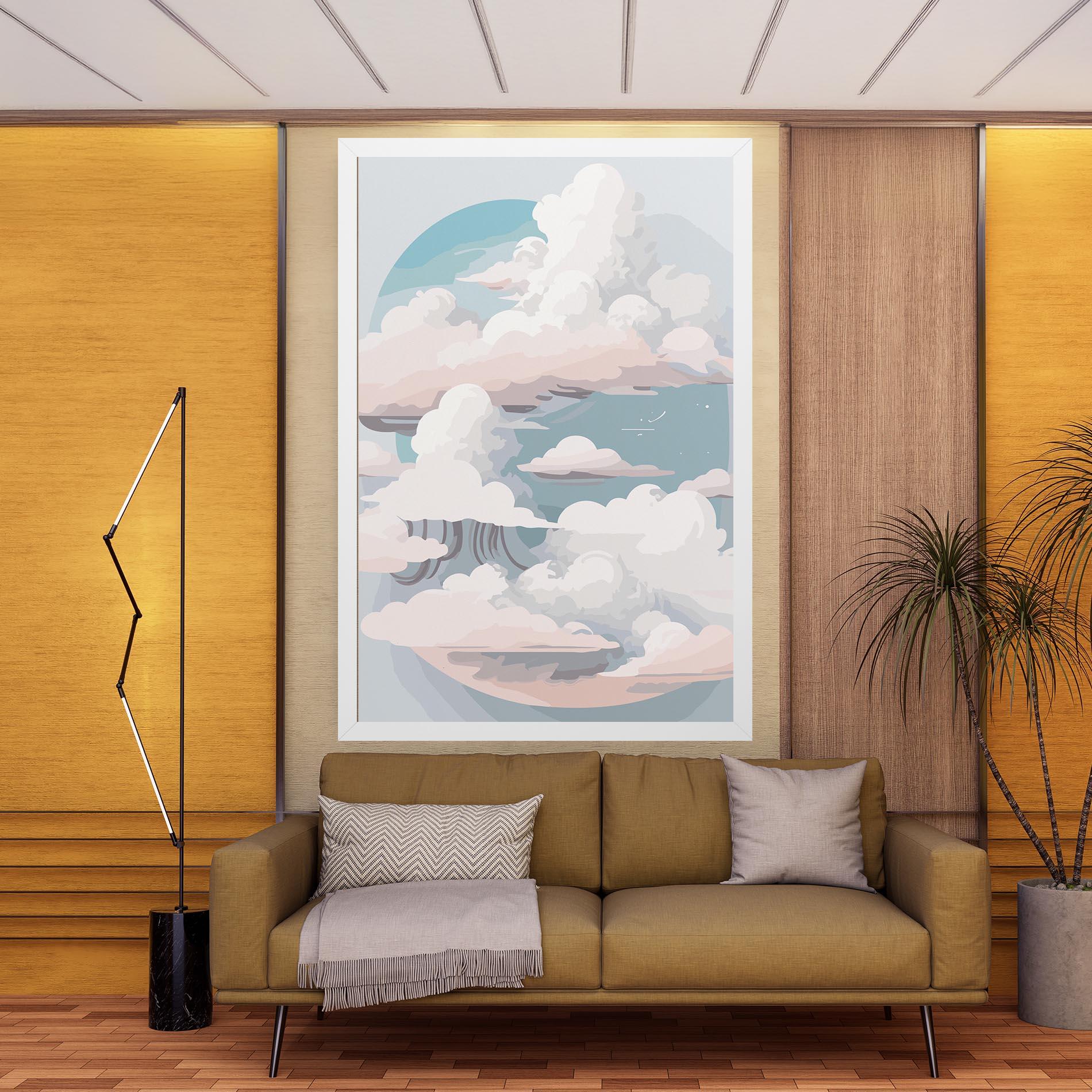 Leinwandbild Cloud White Art mockup 9