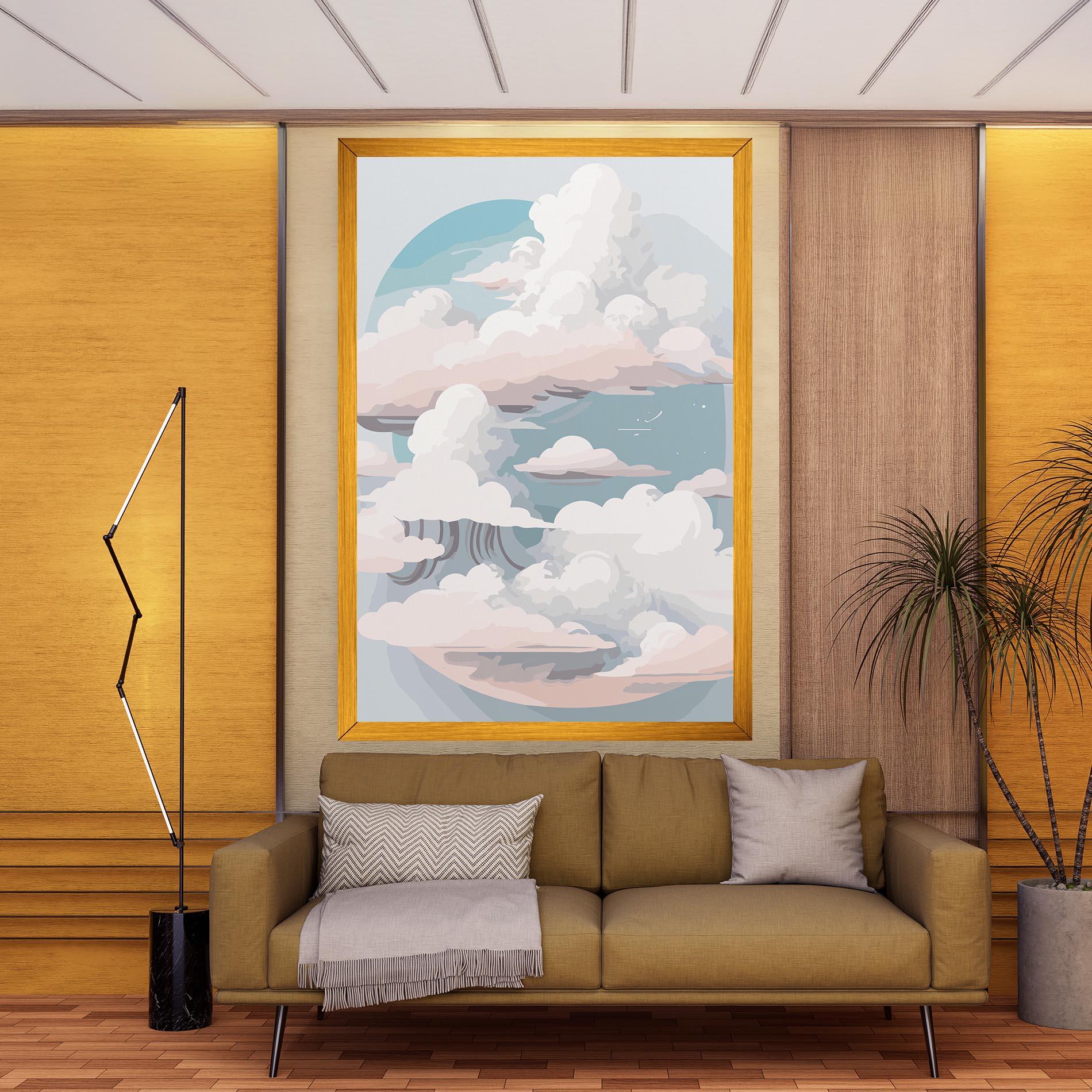 Leinwandbild Cloud White Art mockup 9