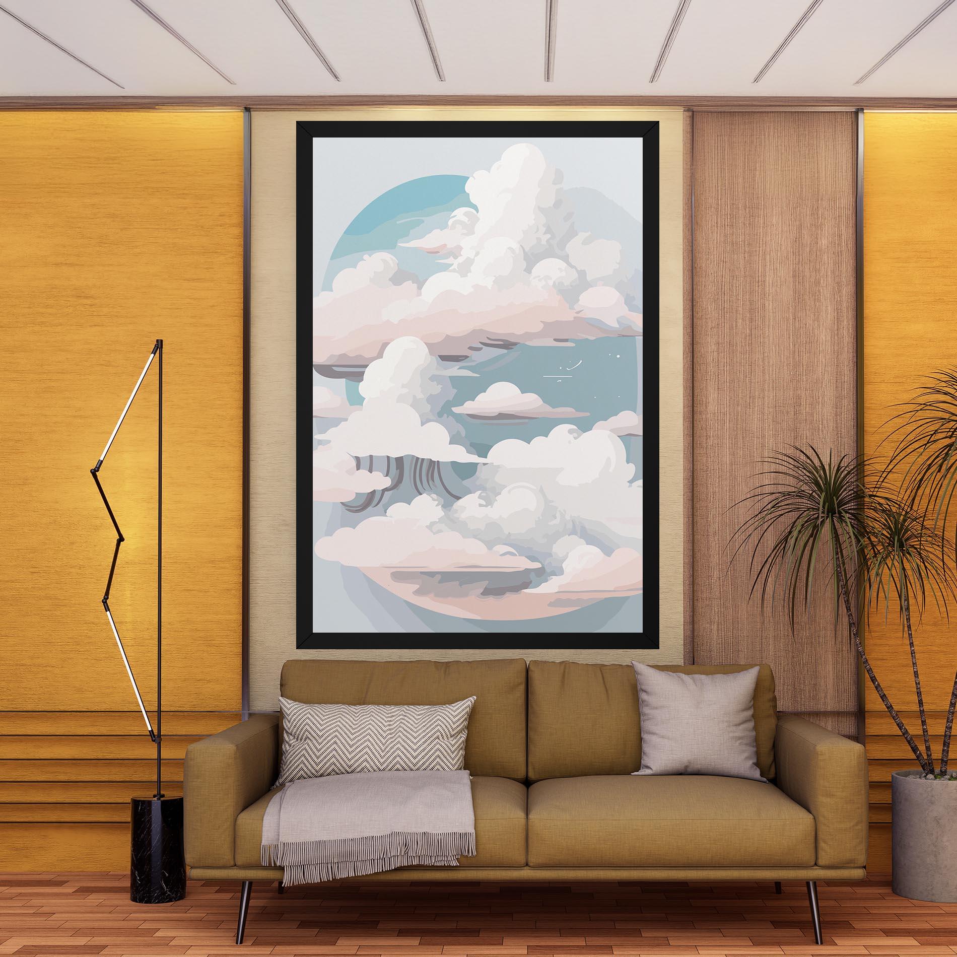 Leinwandbild Cloud White Art mockup 9