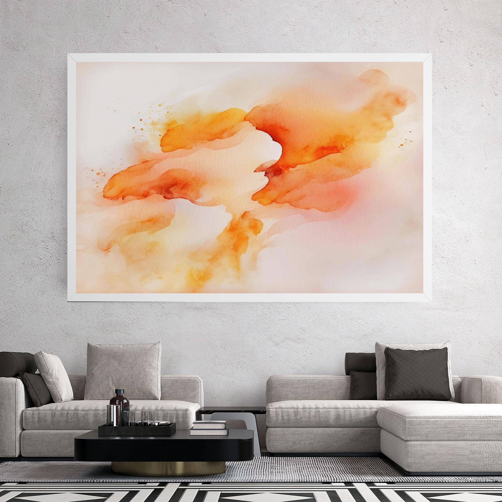 Leinwandbild Abstract Orange Cloud mockup 2