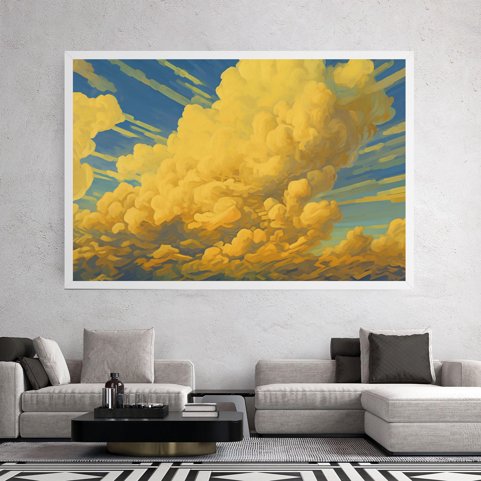 Leinwandbild Big Yellow Cloud Art mockup 2