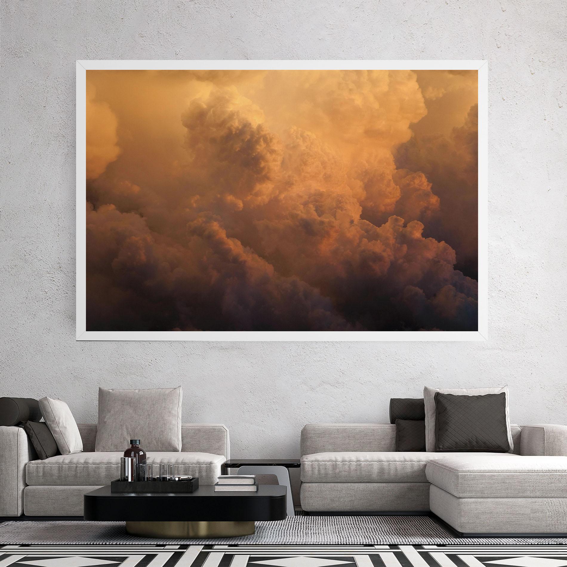 Leinwandbild Brown Orange Clouds mockup 2