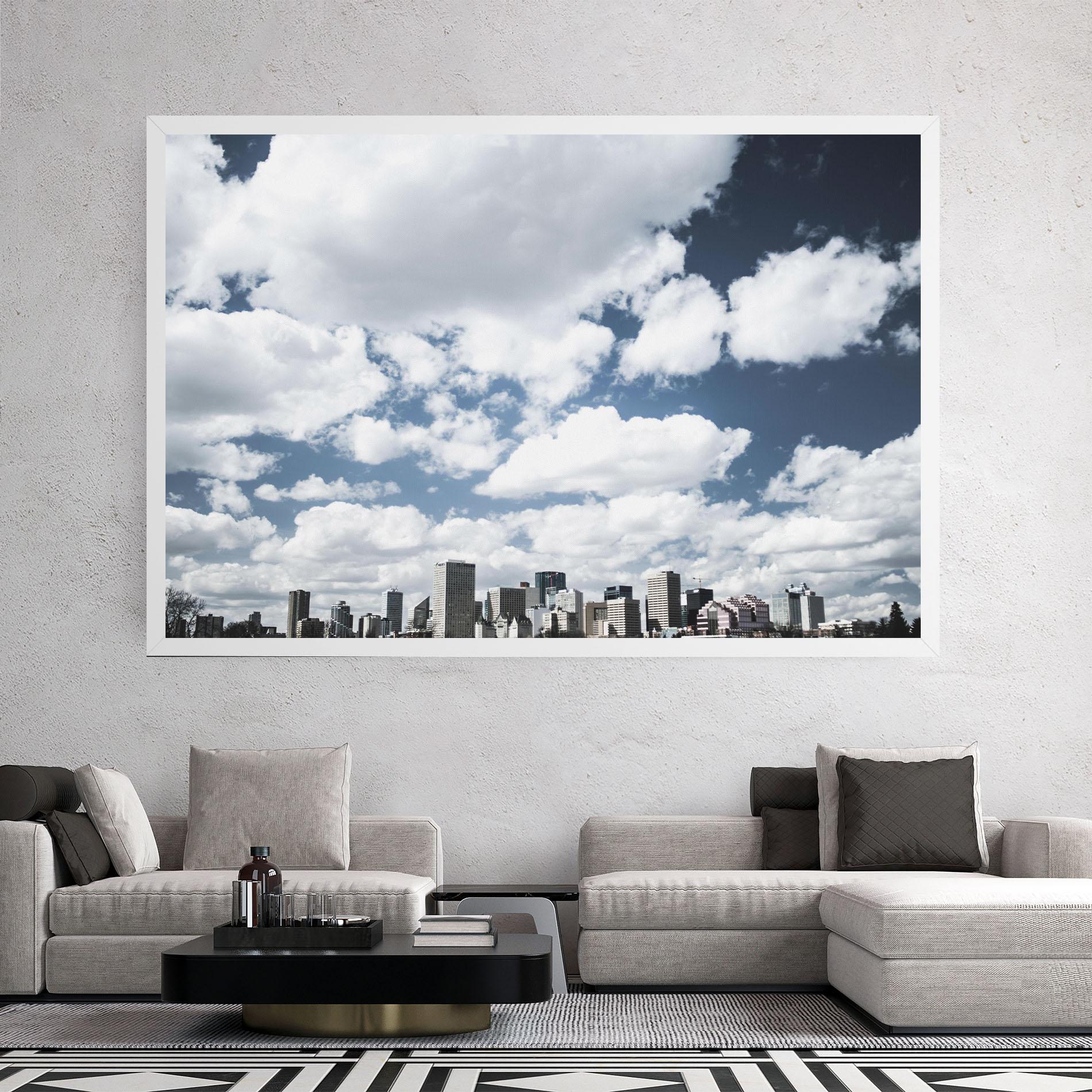 Leinwandbild Clouds Over City mockup 2