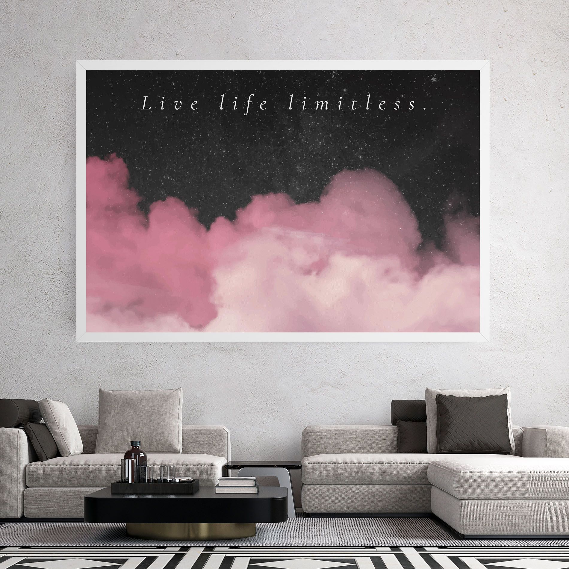Clouds Text Pink mockup 2