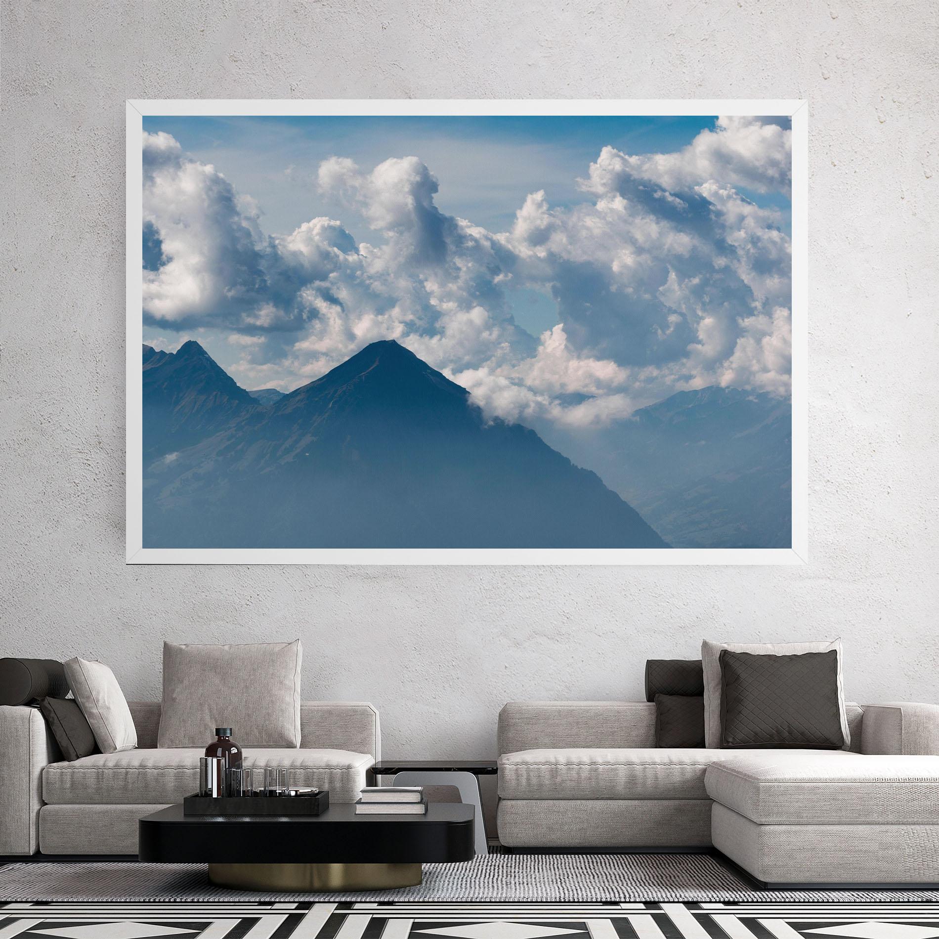 Leinwandbild Cloudy View Mountain mockup 2