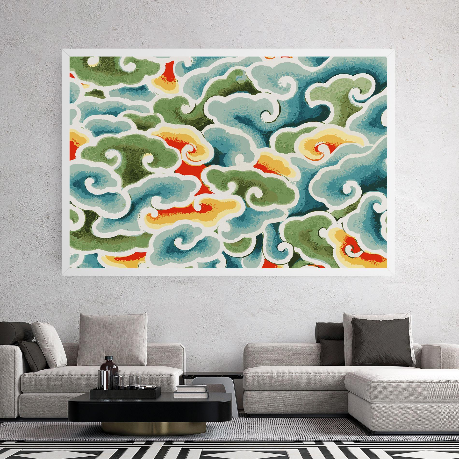 Leinwandbild Green Blue Clouds mockup 2