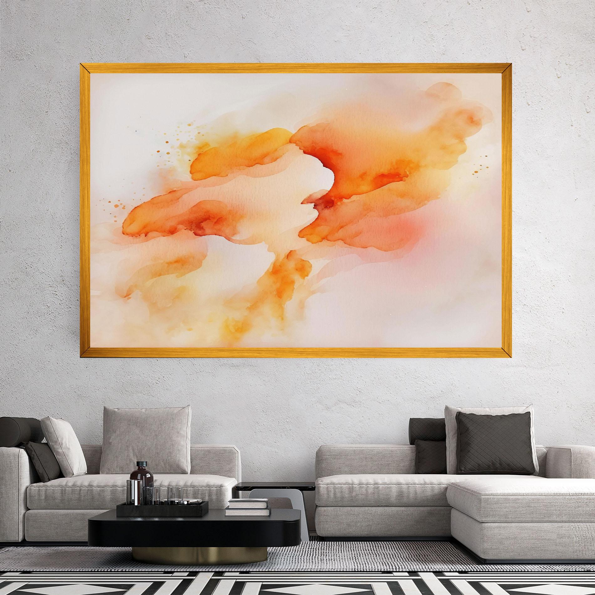 Leinwandbild Abstract Orange Cloud mockup 2
