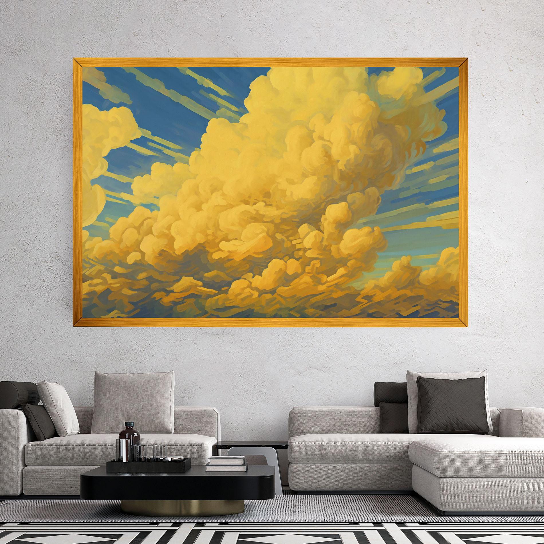 Leinwandbild Big Yellow Cloud Art mockup 2
