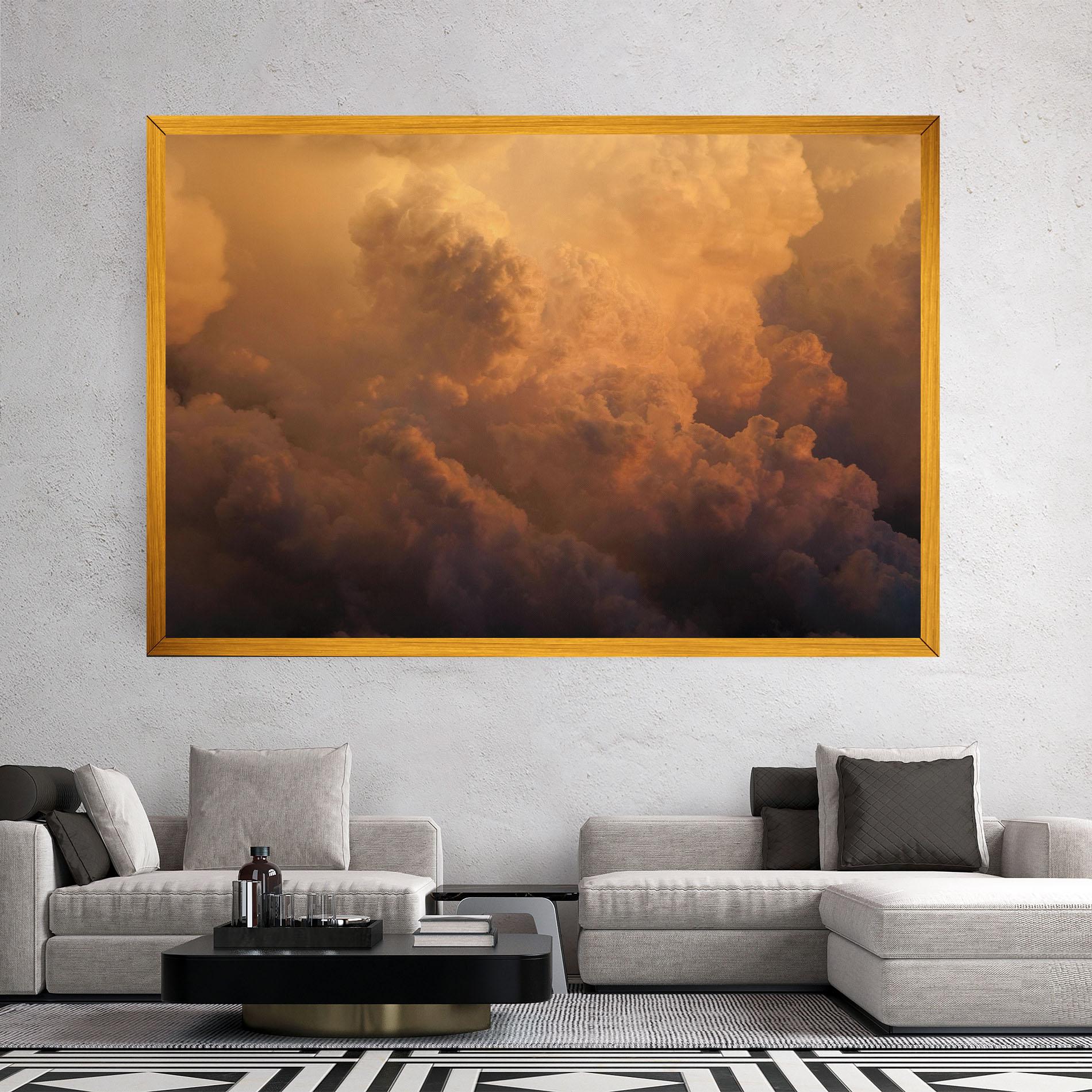 Leinwandbild Brown Orange Clouds mockup 2