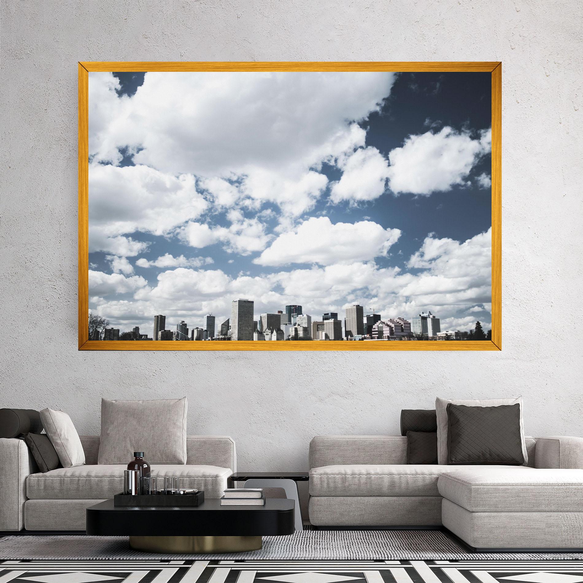 Leinwandbild Clouds Over City mockup 2