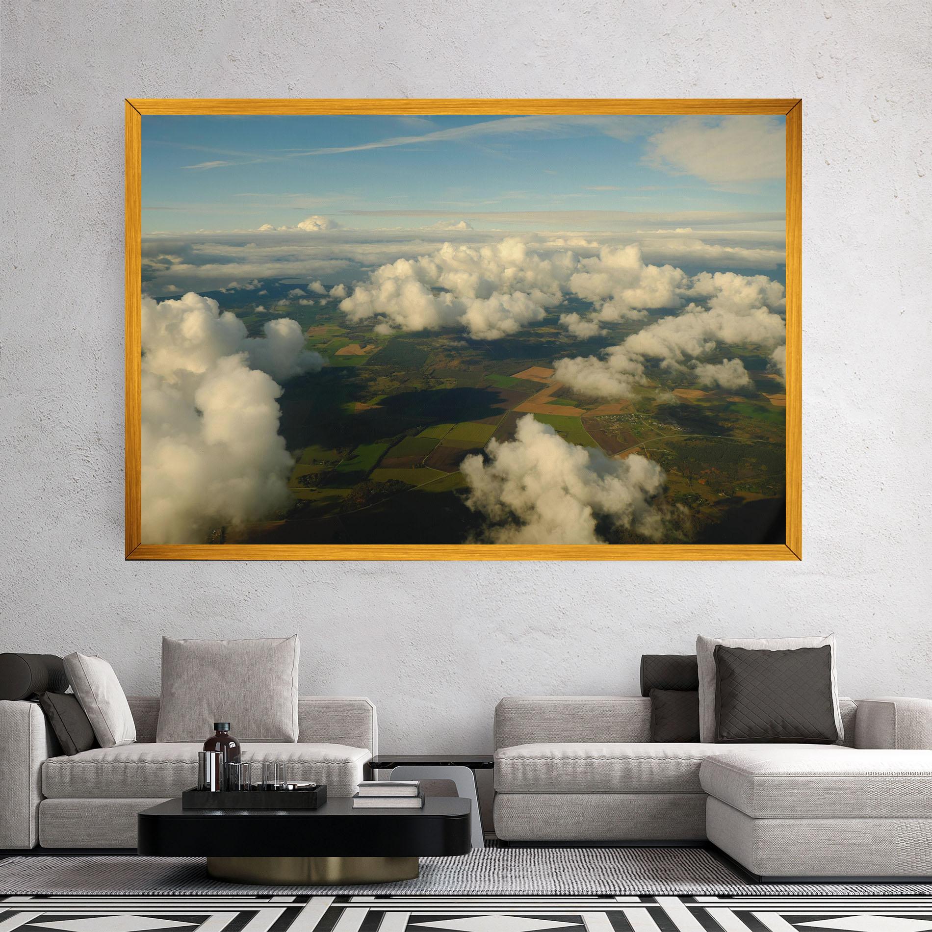 Leinwandbild Clouds View From Plane mockup 2