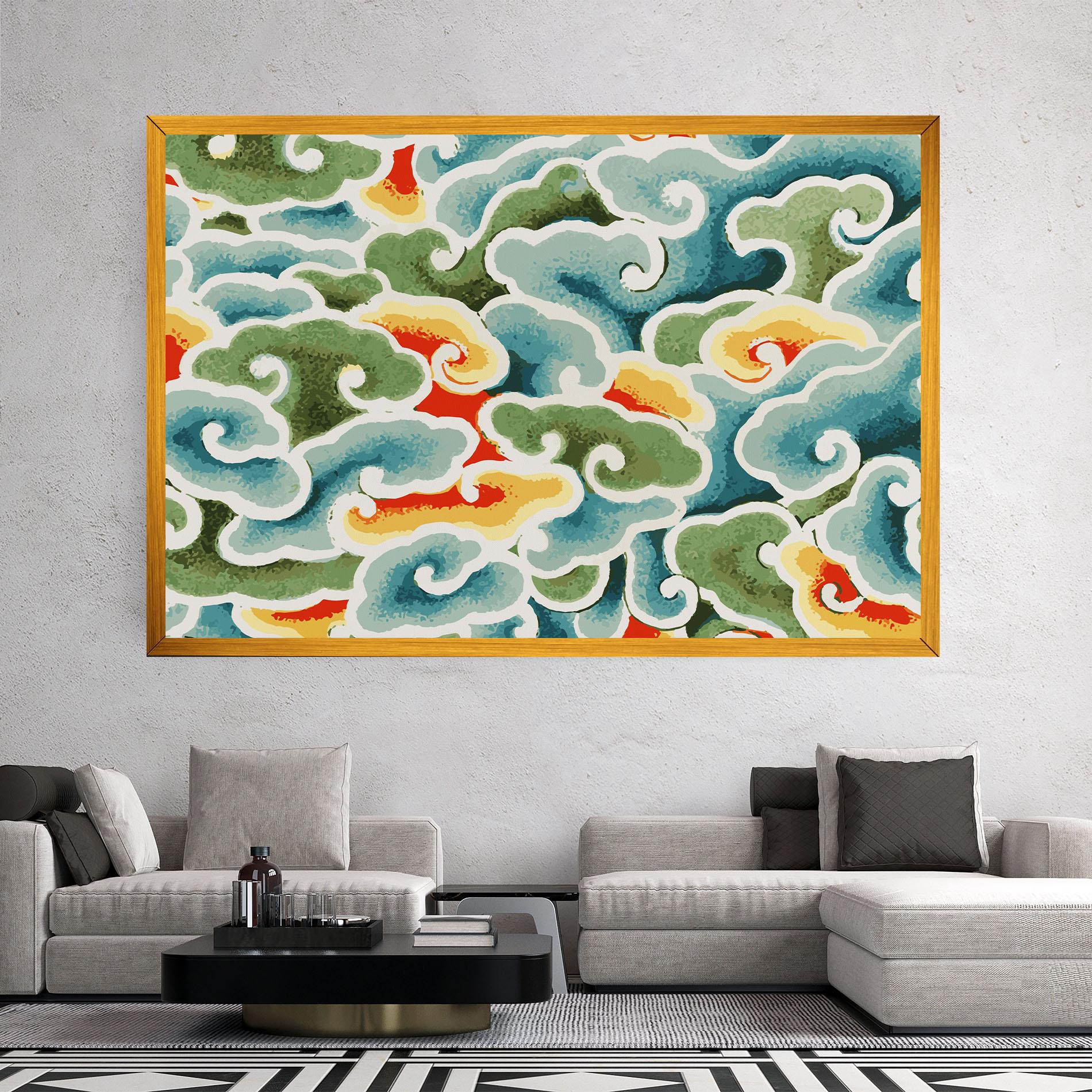 Leinwandbild Green Blue Clouds mockup 2