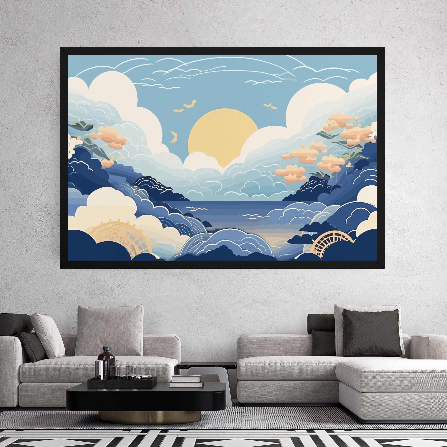 Leinwandbild Big White Clouds mockup 2