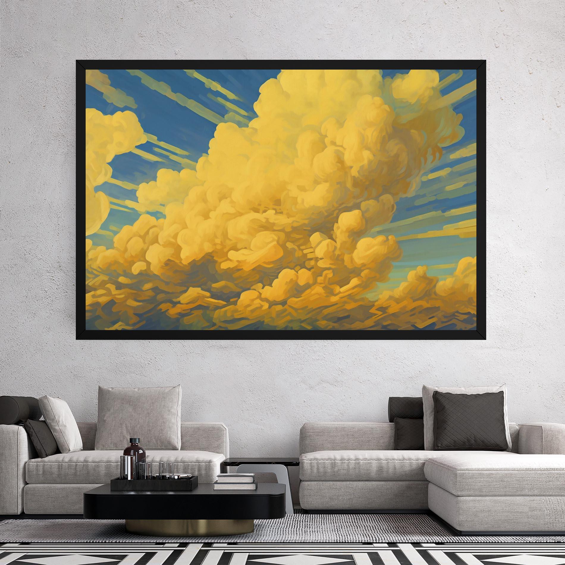 Leinwandbild Big Yellow Cloud Art mockup 2