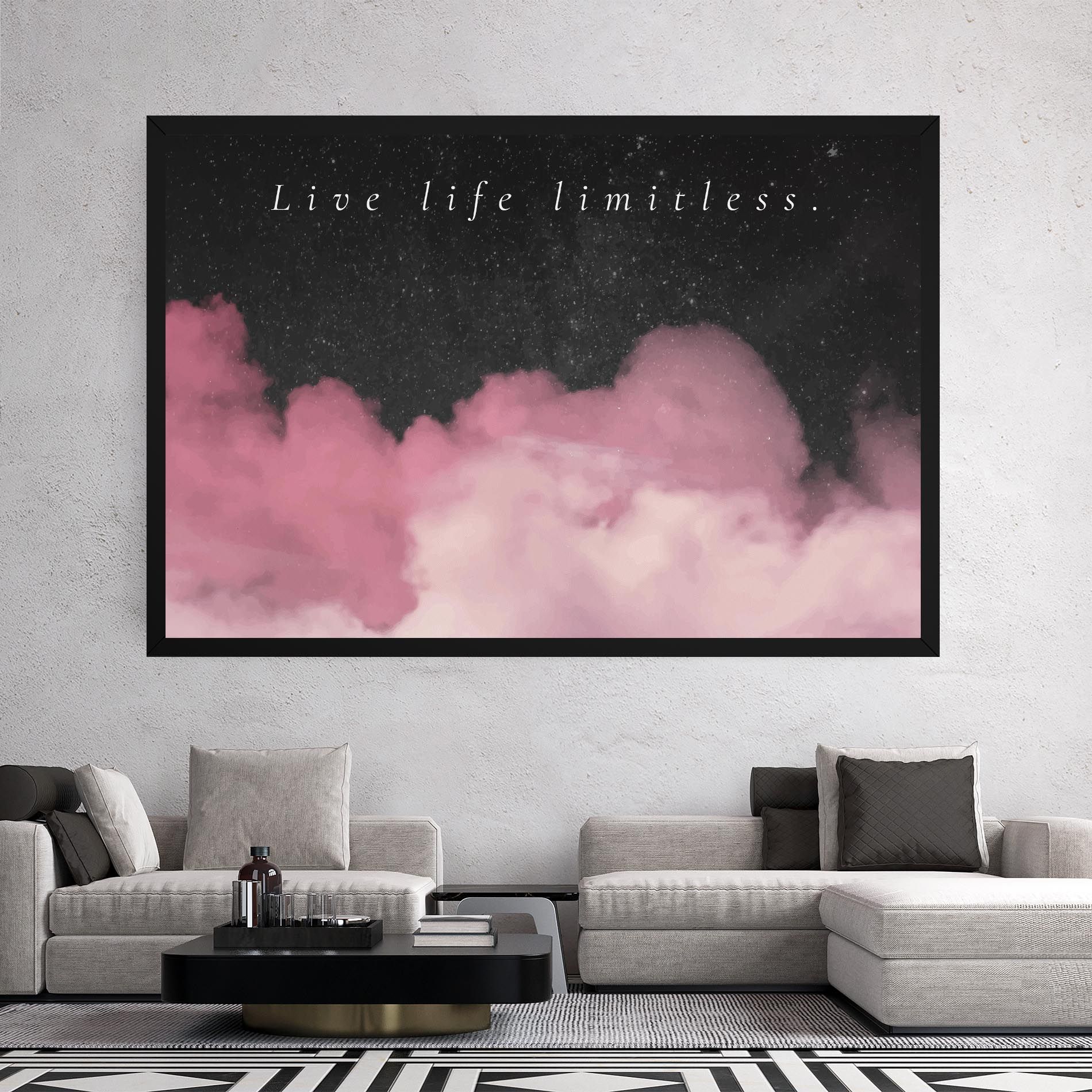 Clouds Text Pink mockup 2