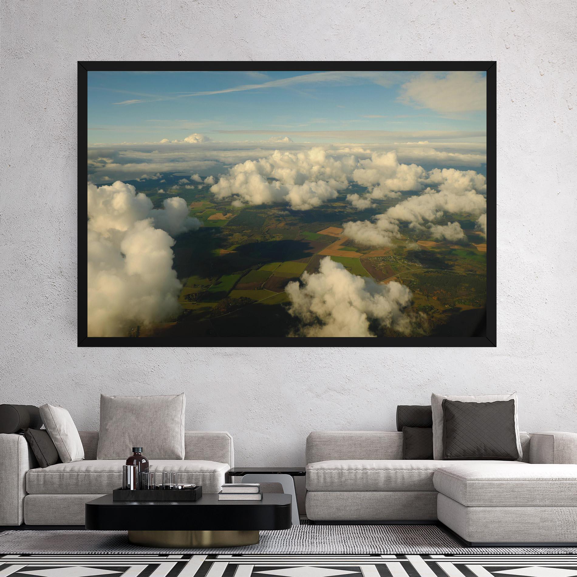 Leinwandbild Clouds View From Plane mockup 2