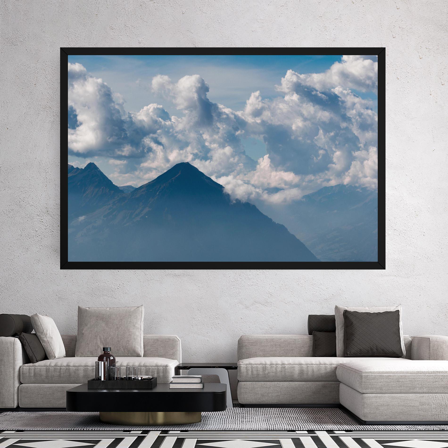 Leinwandbild Cloudy View Mountain mockup 2