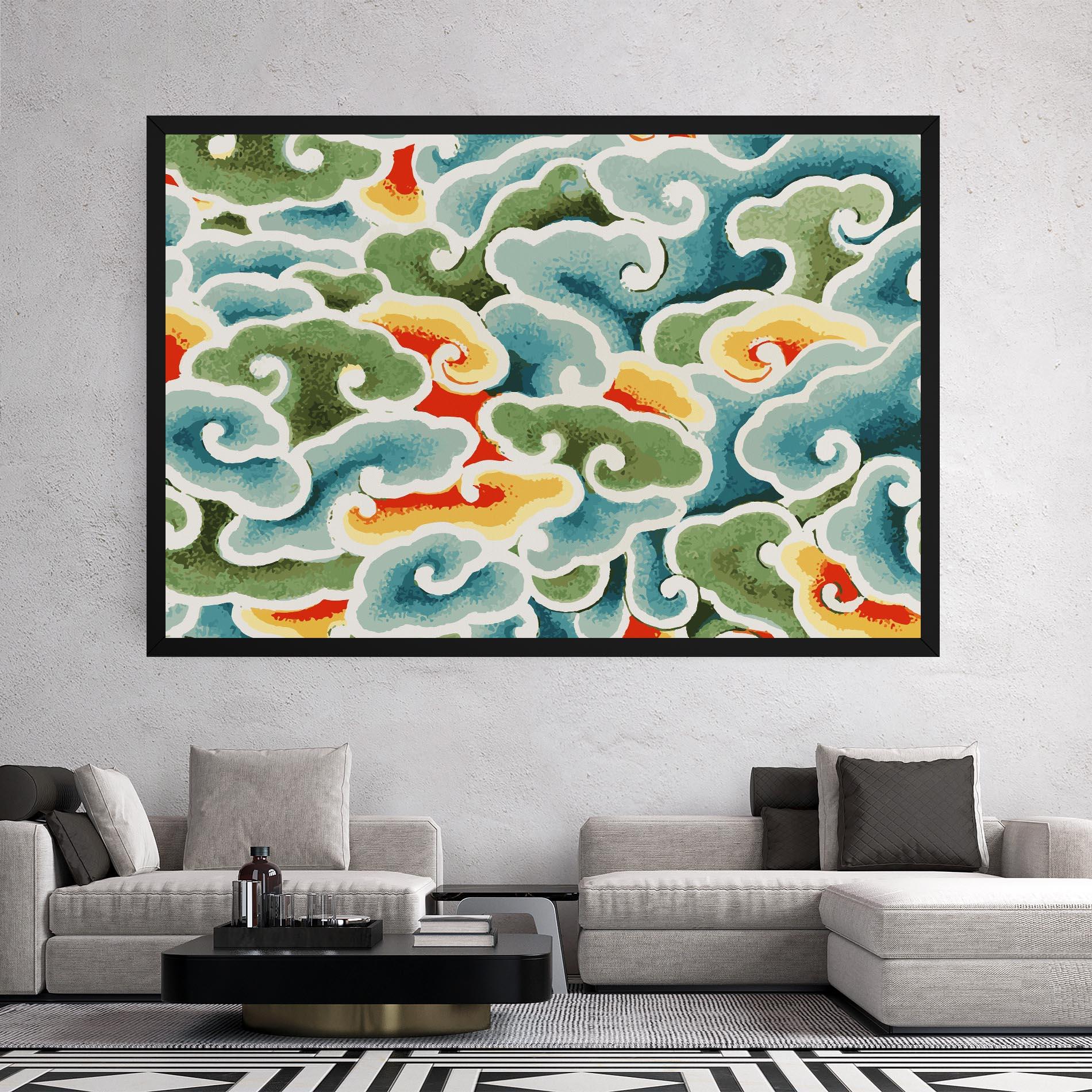 Leinwandbild Green Blue Clouds mockup 2