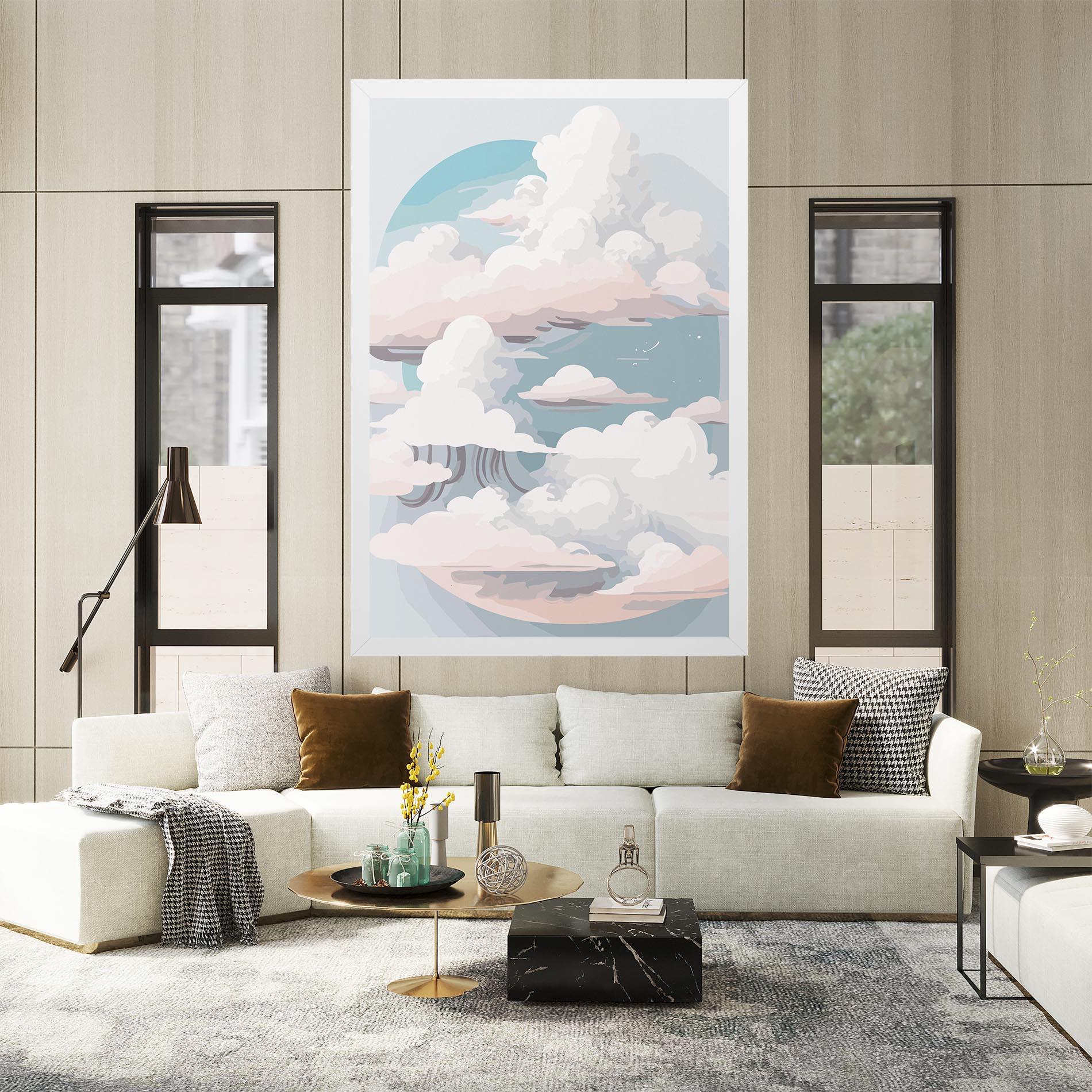 Leinwandbild Cloud White Art mockup 2
