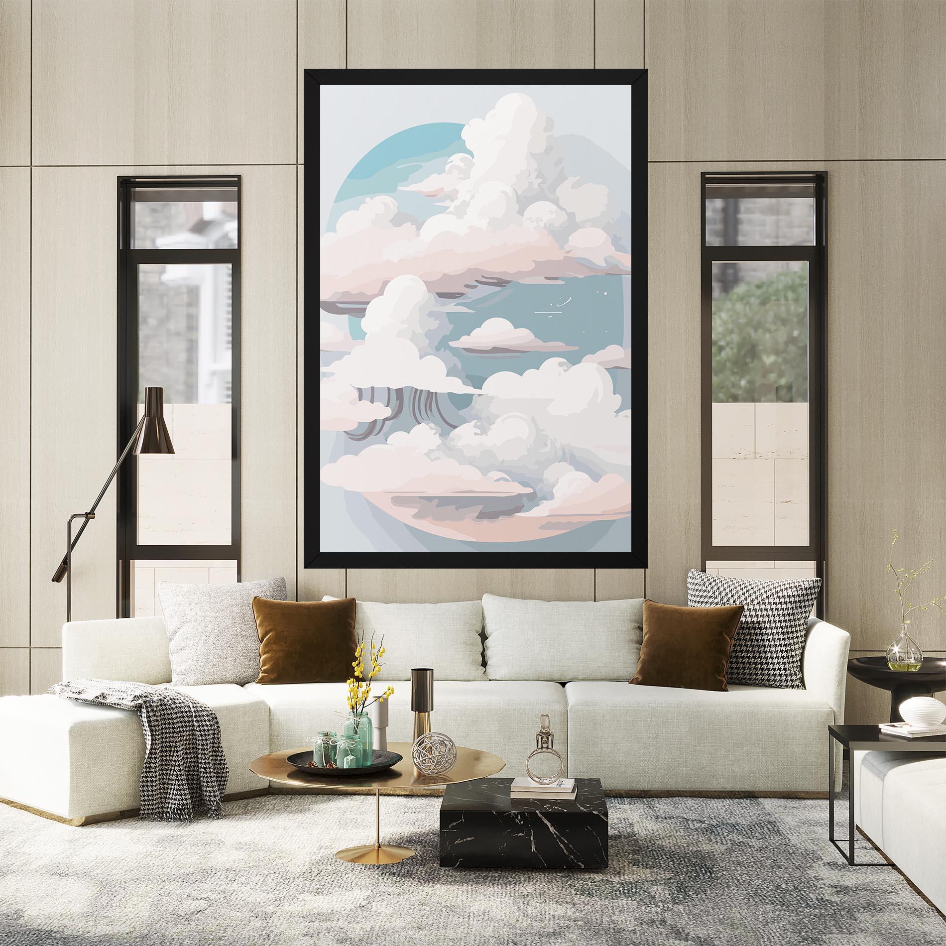 Leinwandbild Cloud White Art mockup 2