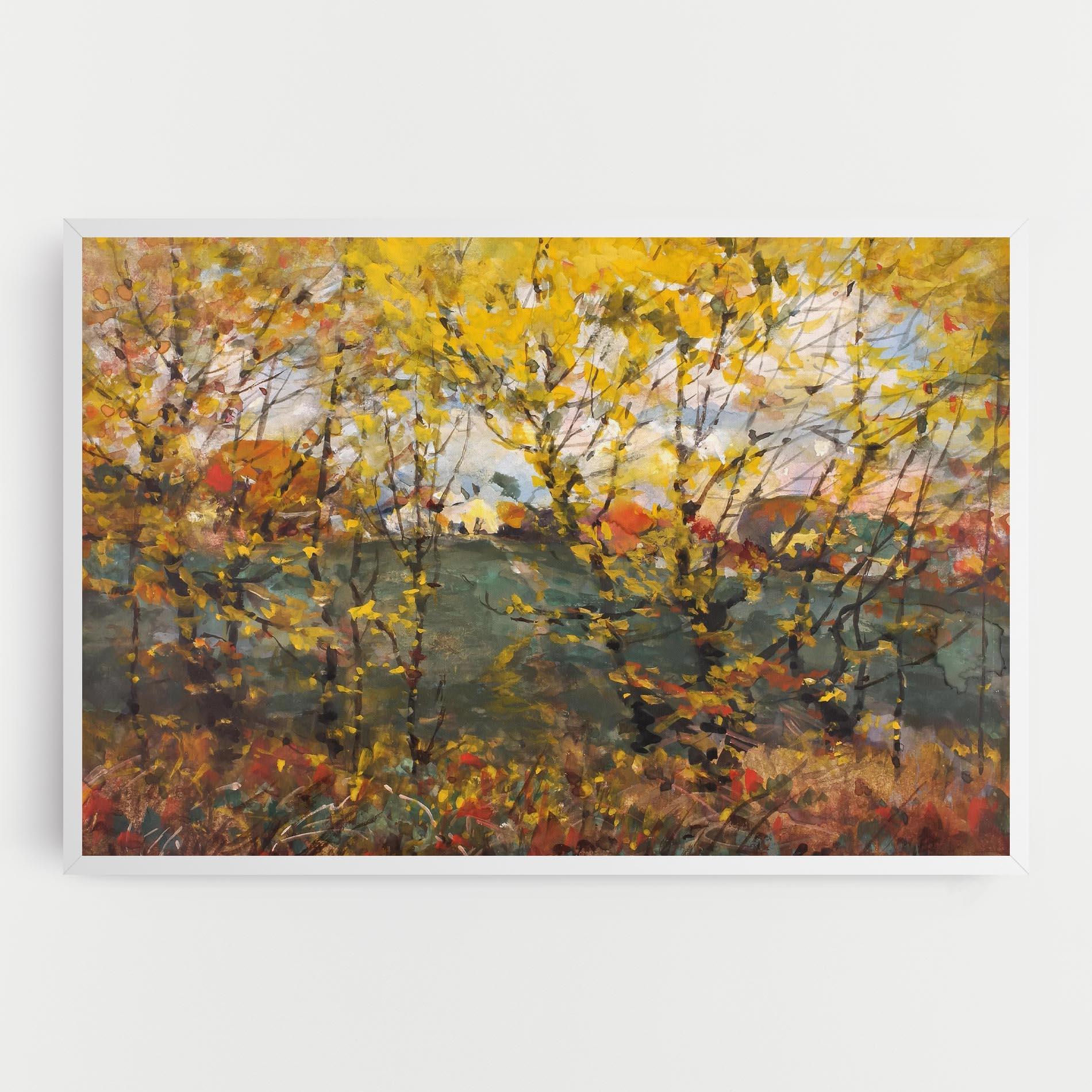 Leinwandbild Autumn Painting Tree mockup 0