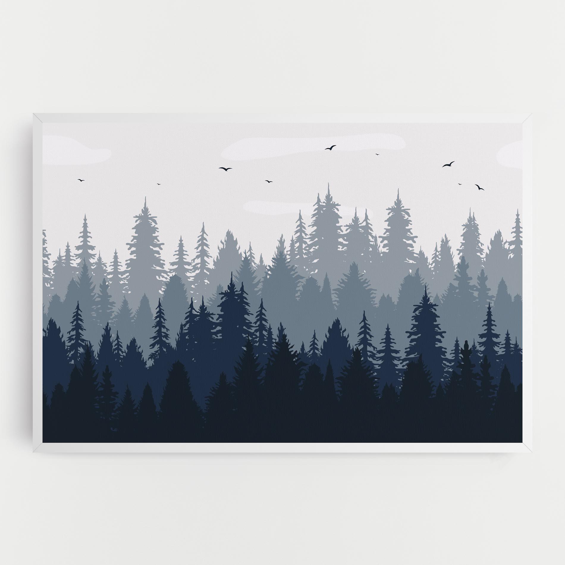 Leinwandbild Foggy Blue Forest mockup 0