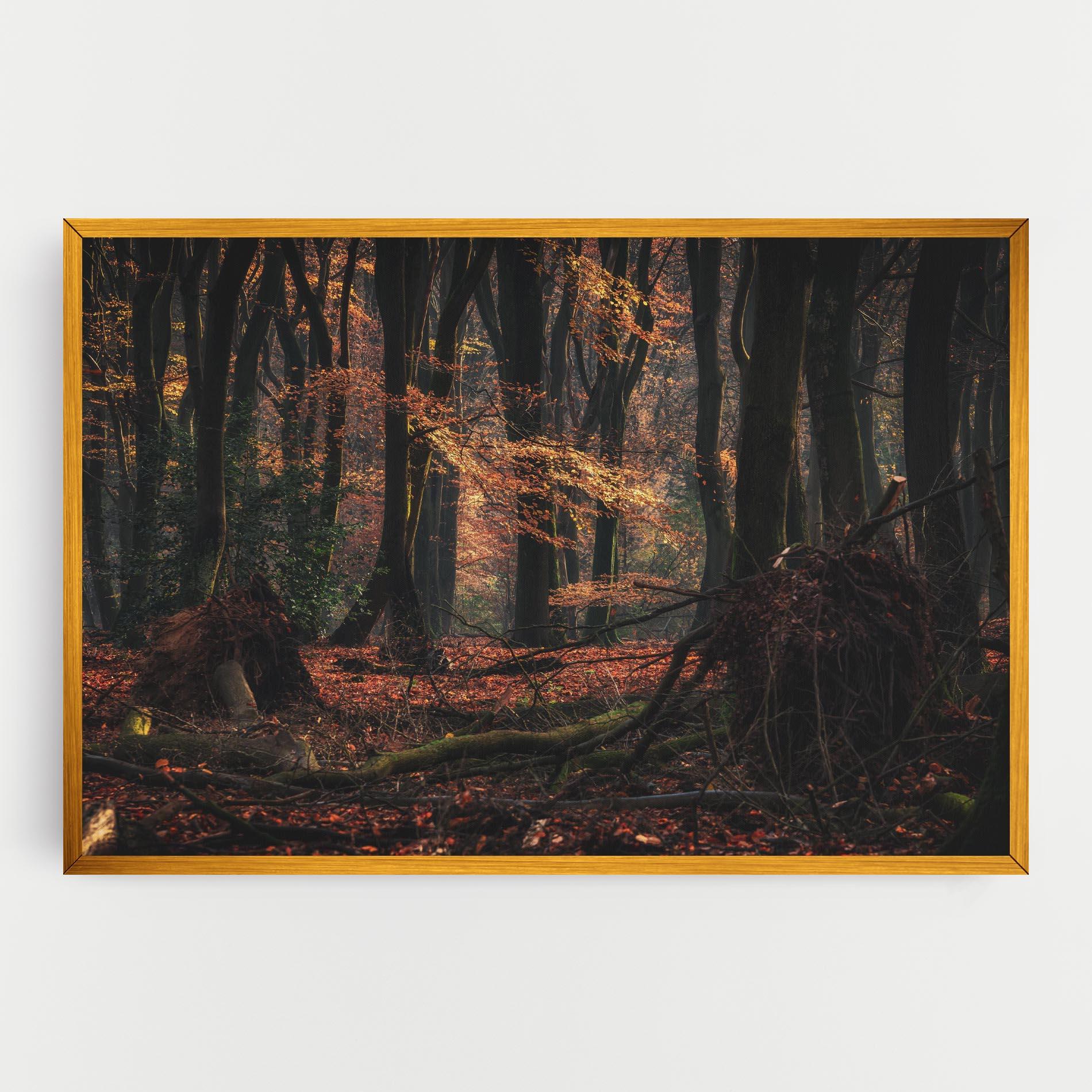 Leinwandbild Autumn Forest Trees mockup 0