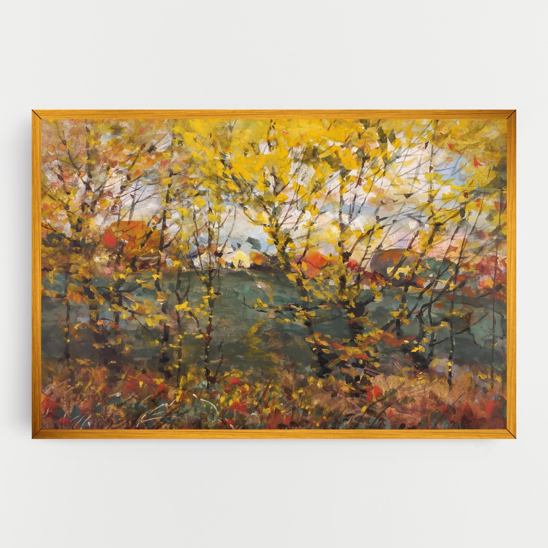Leinwandbild Autumn Painting Tree mockup 0