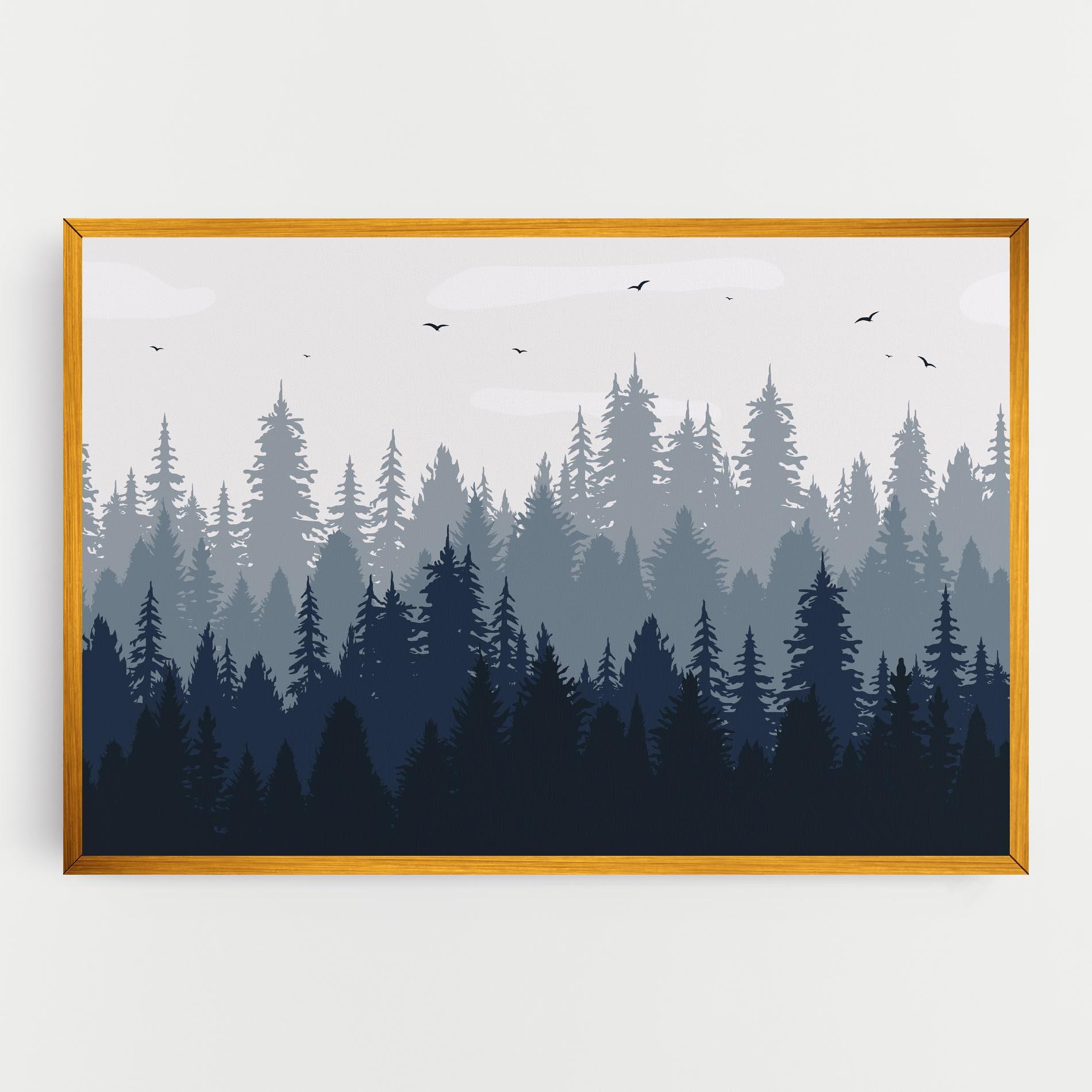 Leinwandbild Foggy Blue Forest mockup 0