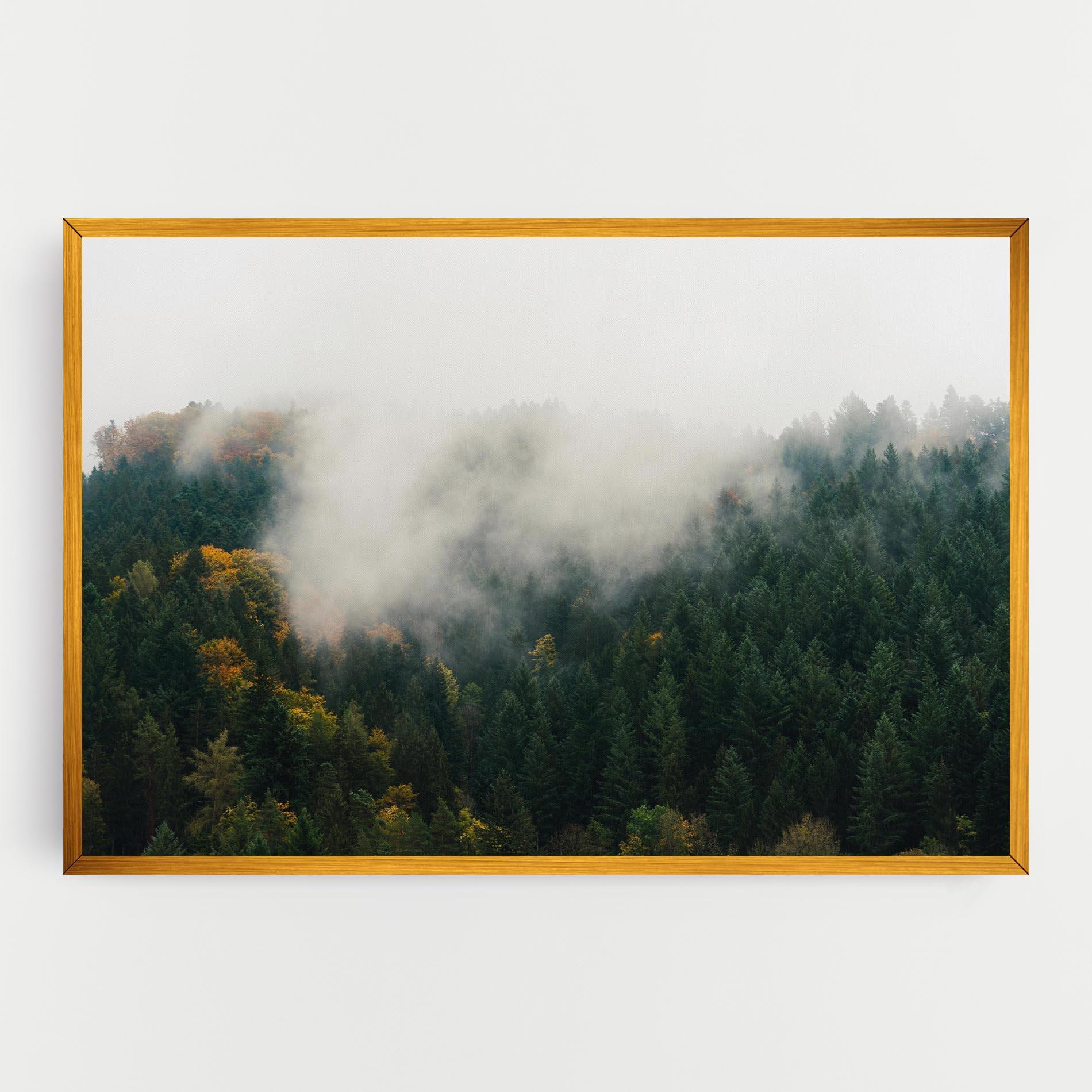 Leinwandbild Foggy Tree Forest mockup 0