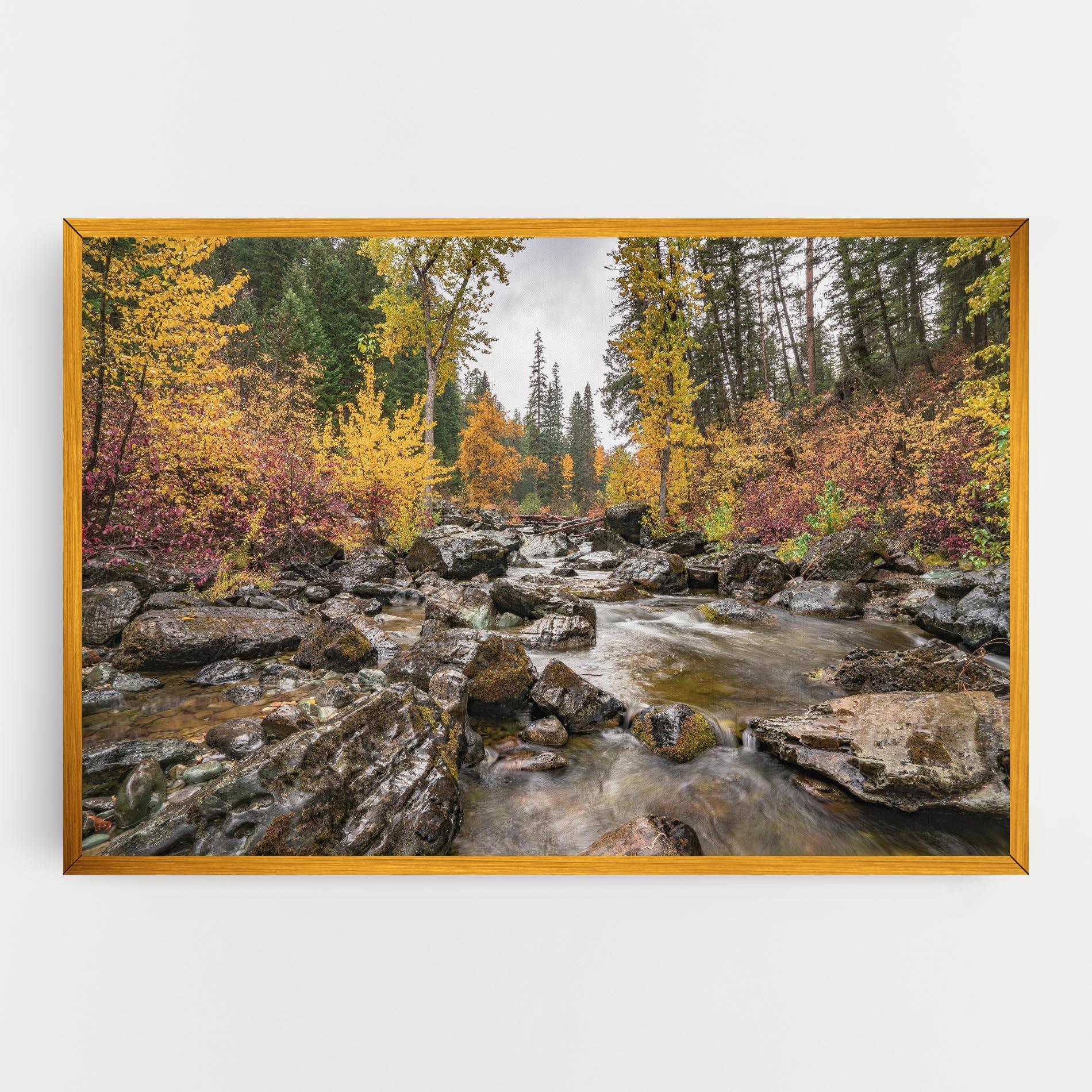 Leinwandbild Forest Lake Rocks mockup 0