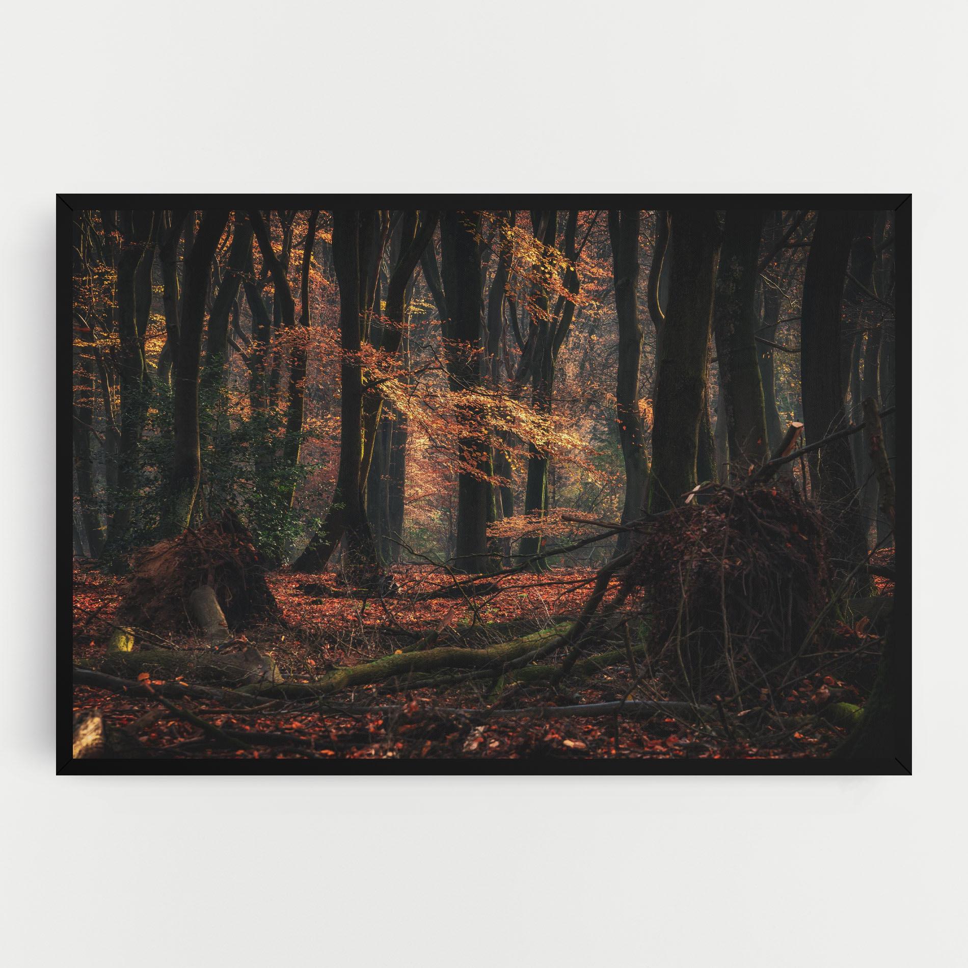 Leinwandbild Autumn Forest Trees mockup 0