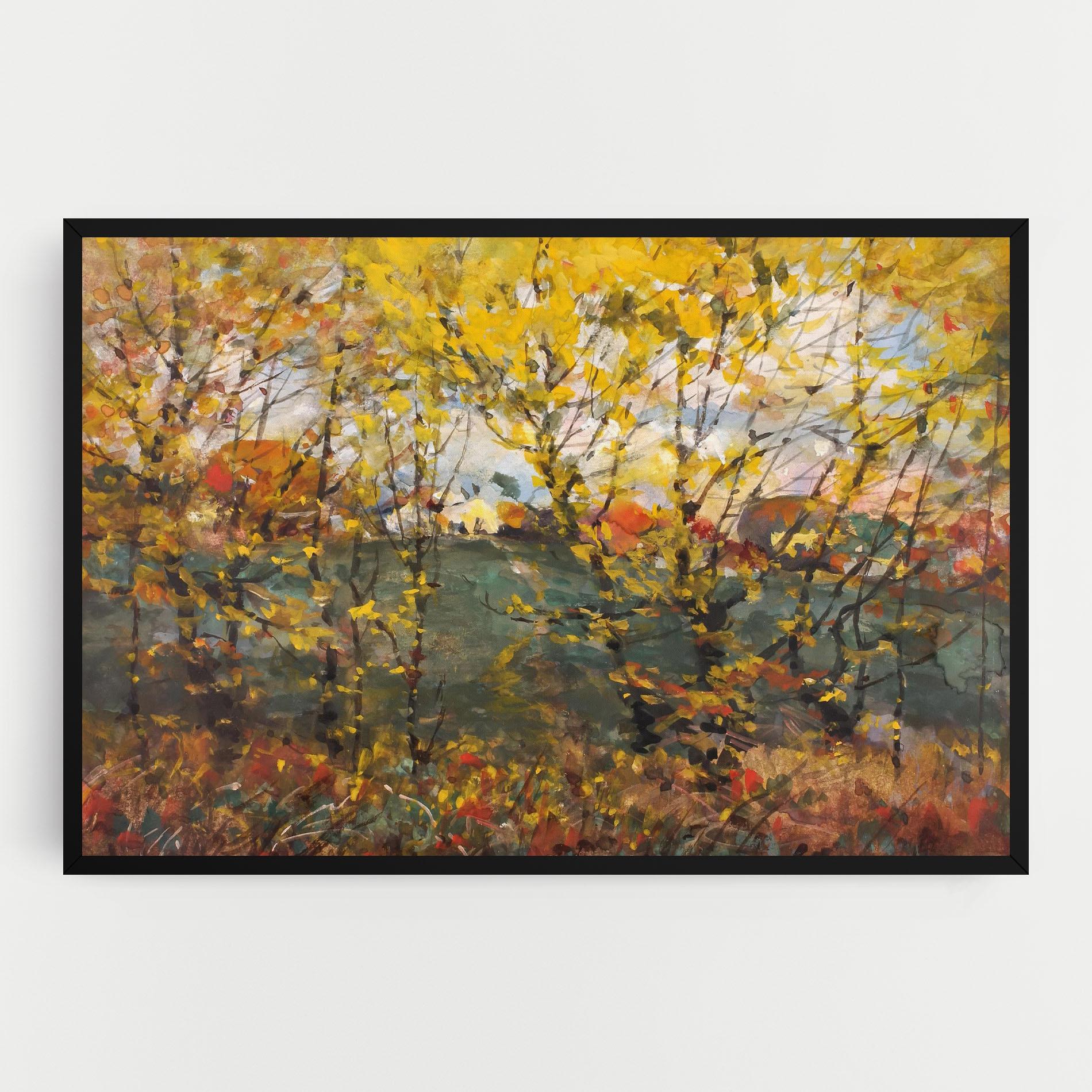 Leinwandbild Autumn Painting Tree mockup 0