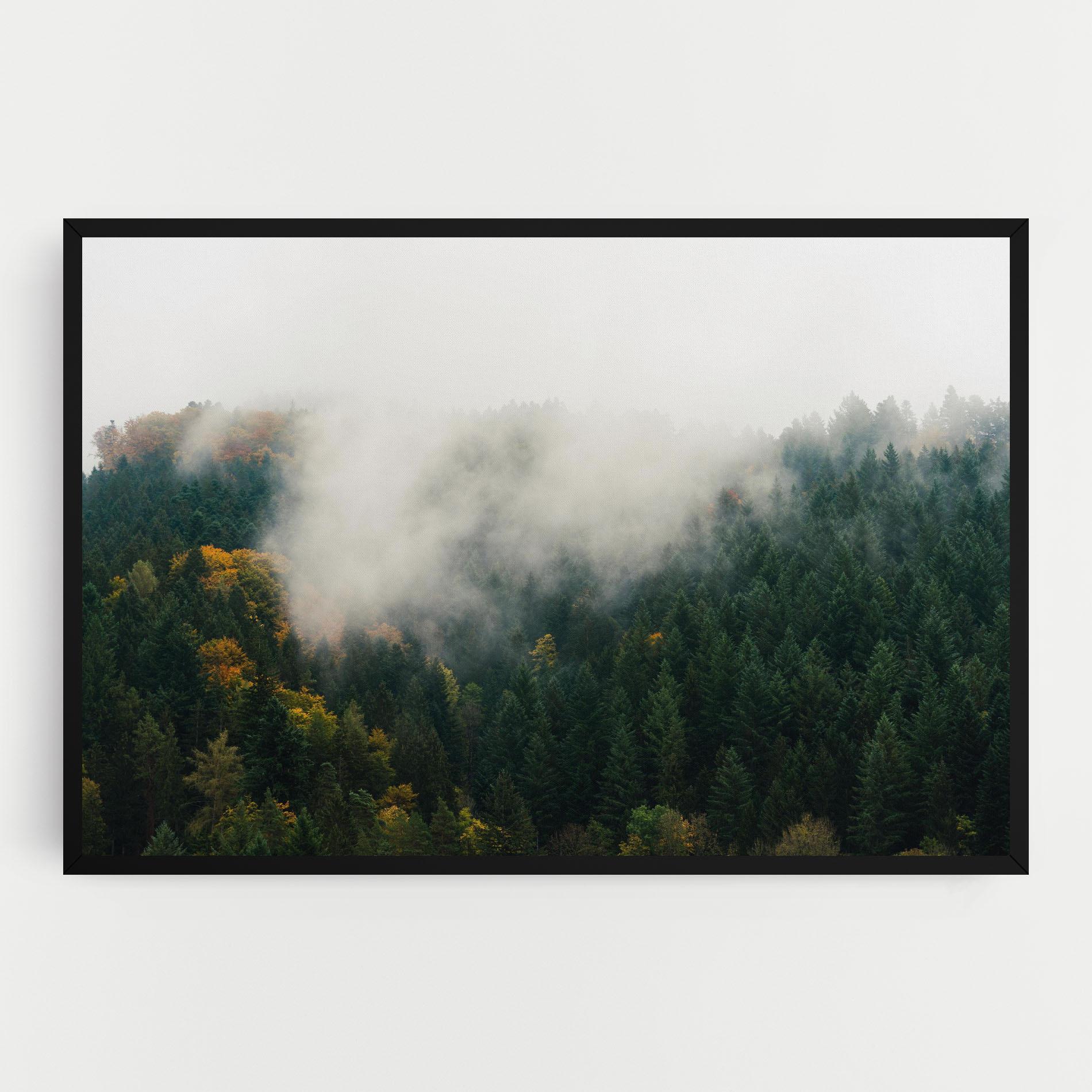 Leinwandbild Foggy Tree Forest mockup 0