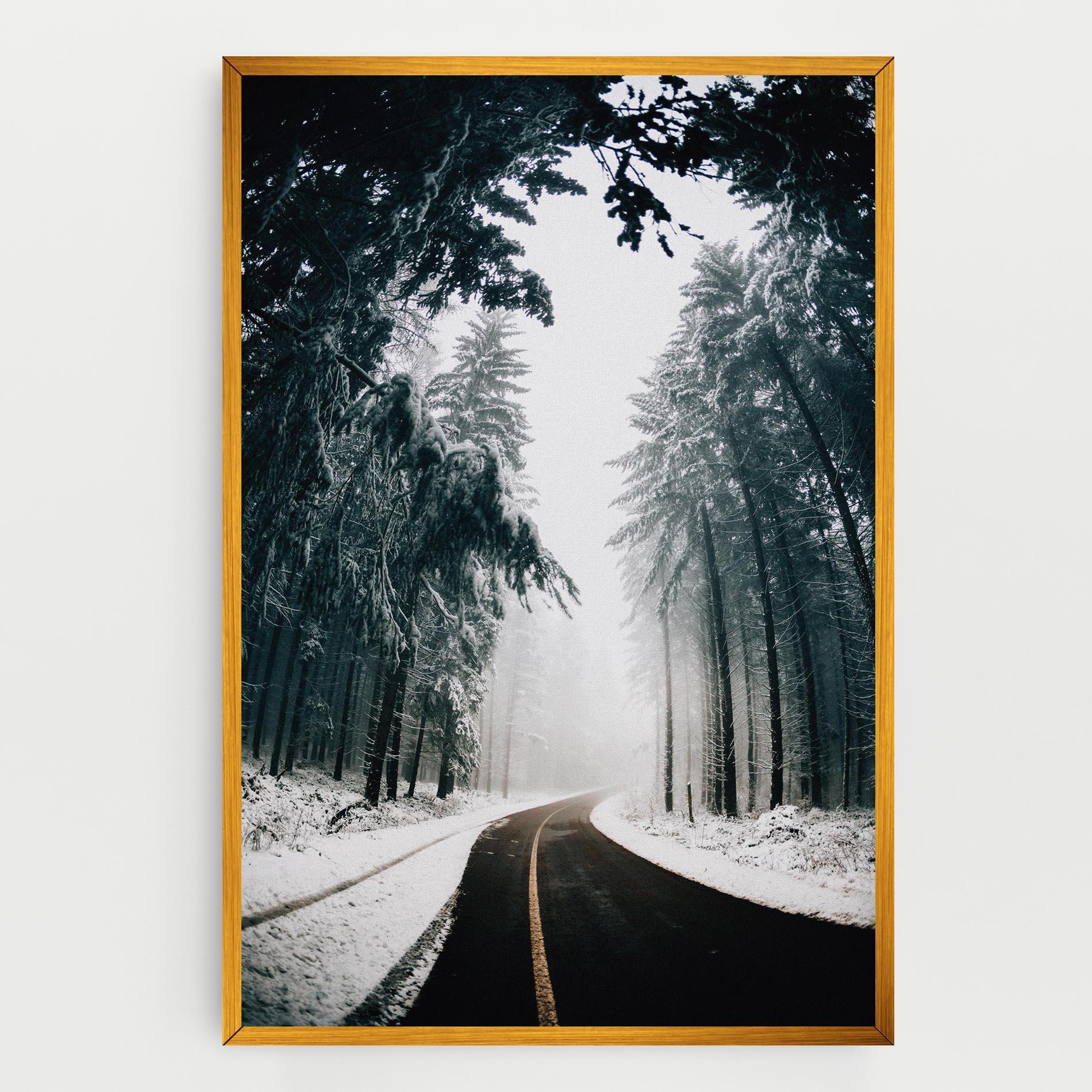 Leinwandbild Snow Road Dorest mockup 0