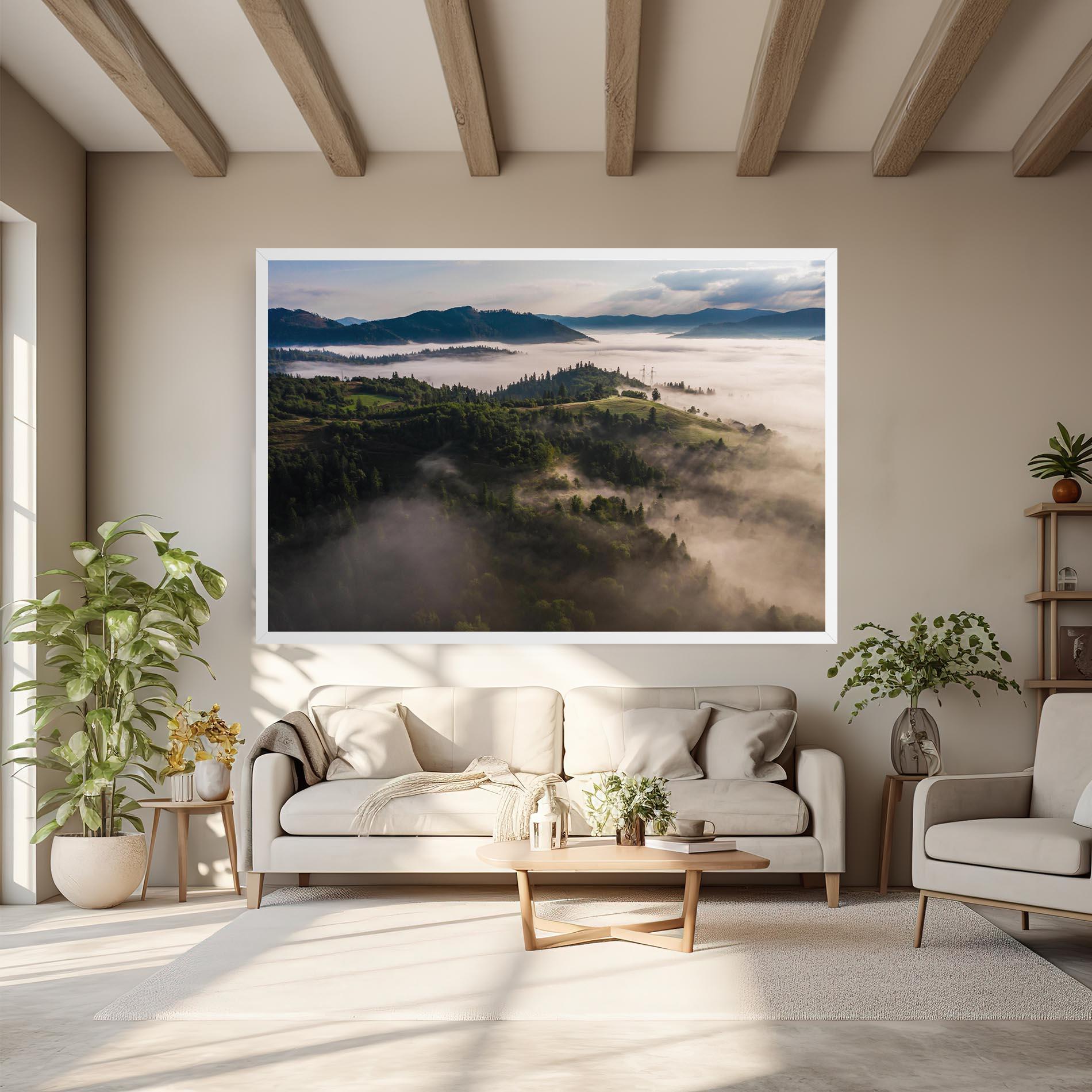 Leinwandbild Foggy Forest View mockup 6